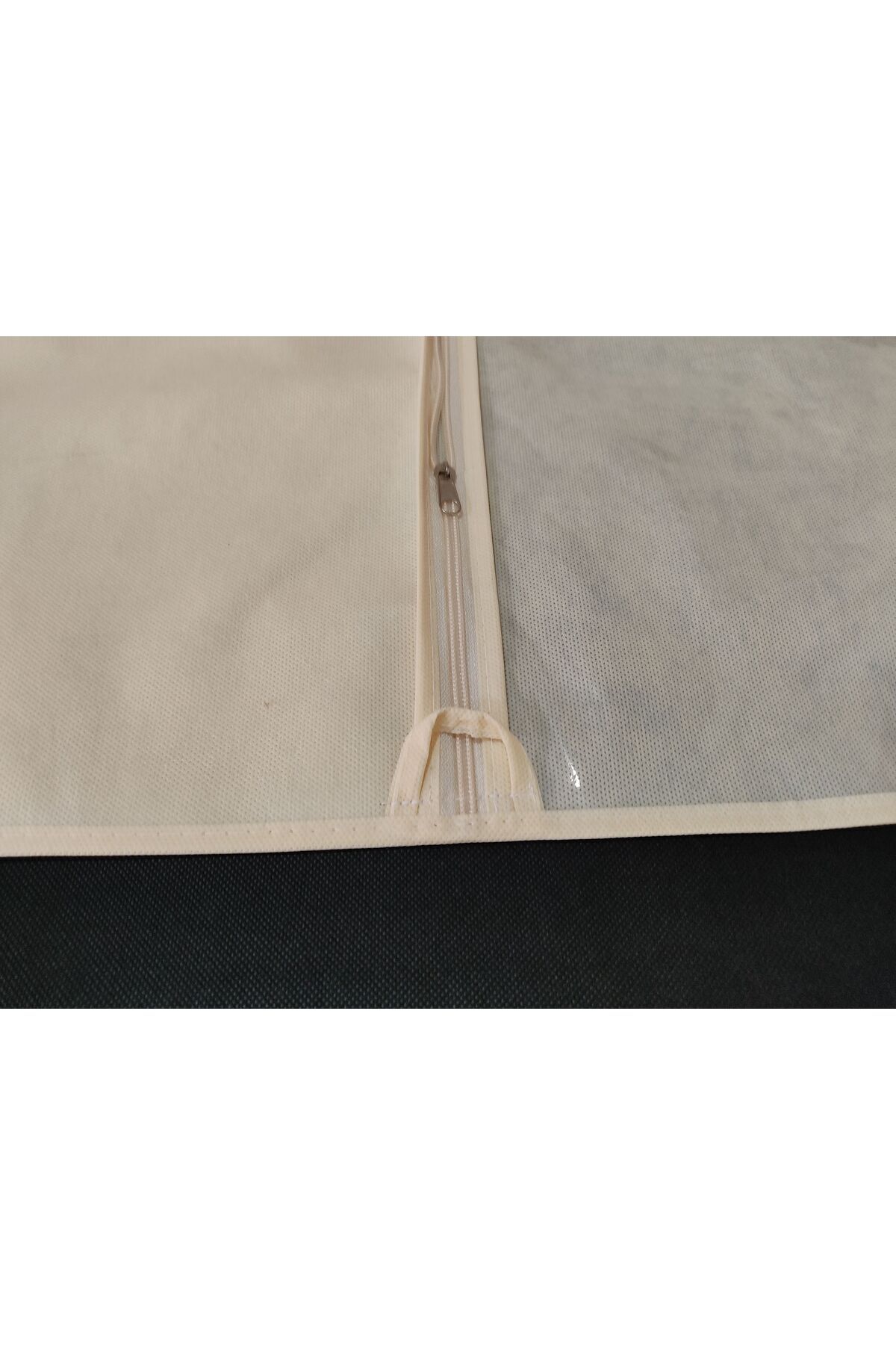 Takım Elbise Kılıfı, Elbise Koruyucu Hurç, Gamboç, 64*100 Cm, Pvc Şeffaf, Krem Renk