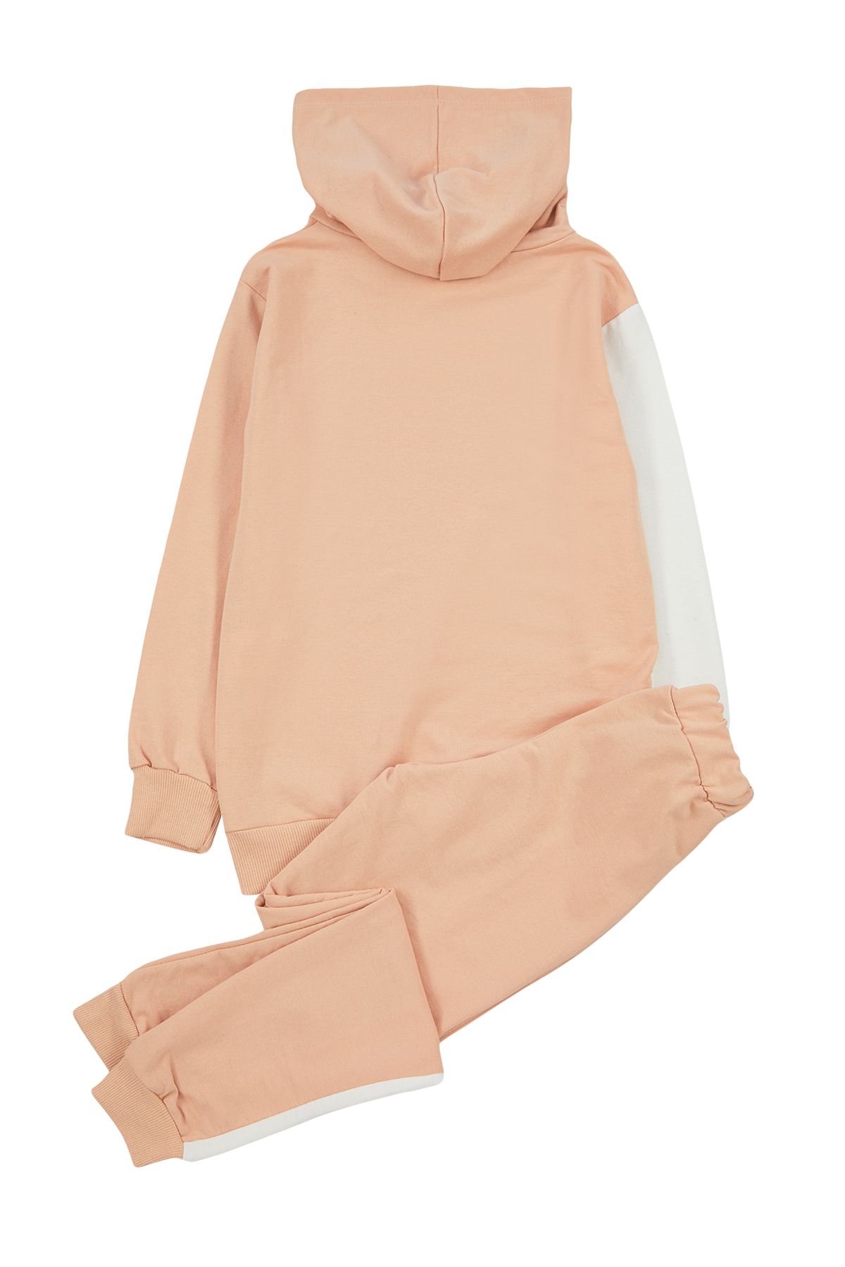 TRENDYOLKIDS-Бежов обикновен памучен костюм с долнище и горнище Tkdaw25Au00058 5