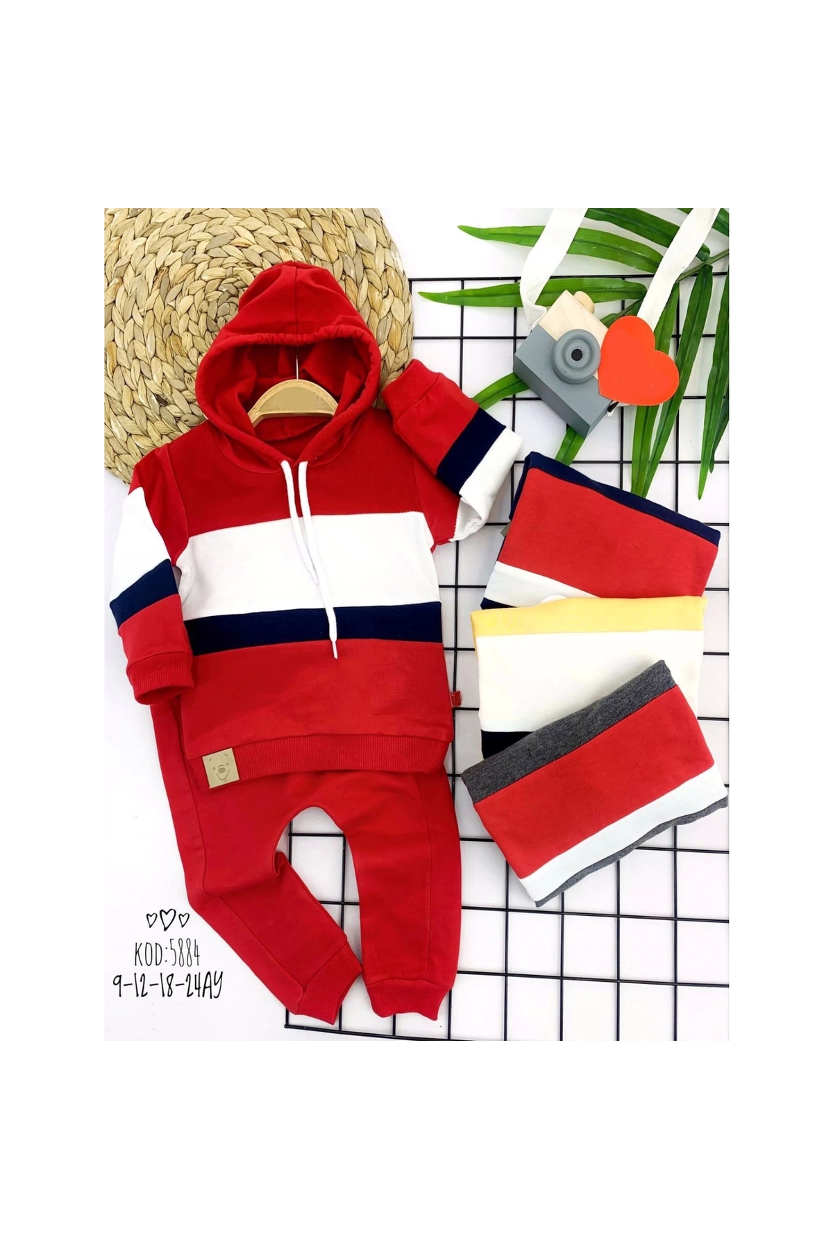 9-12-18-24 Months Hooded 2-Piece Baby Girl and Boy Set