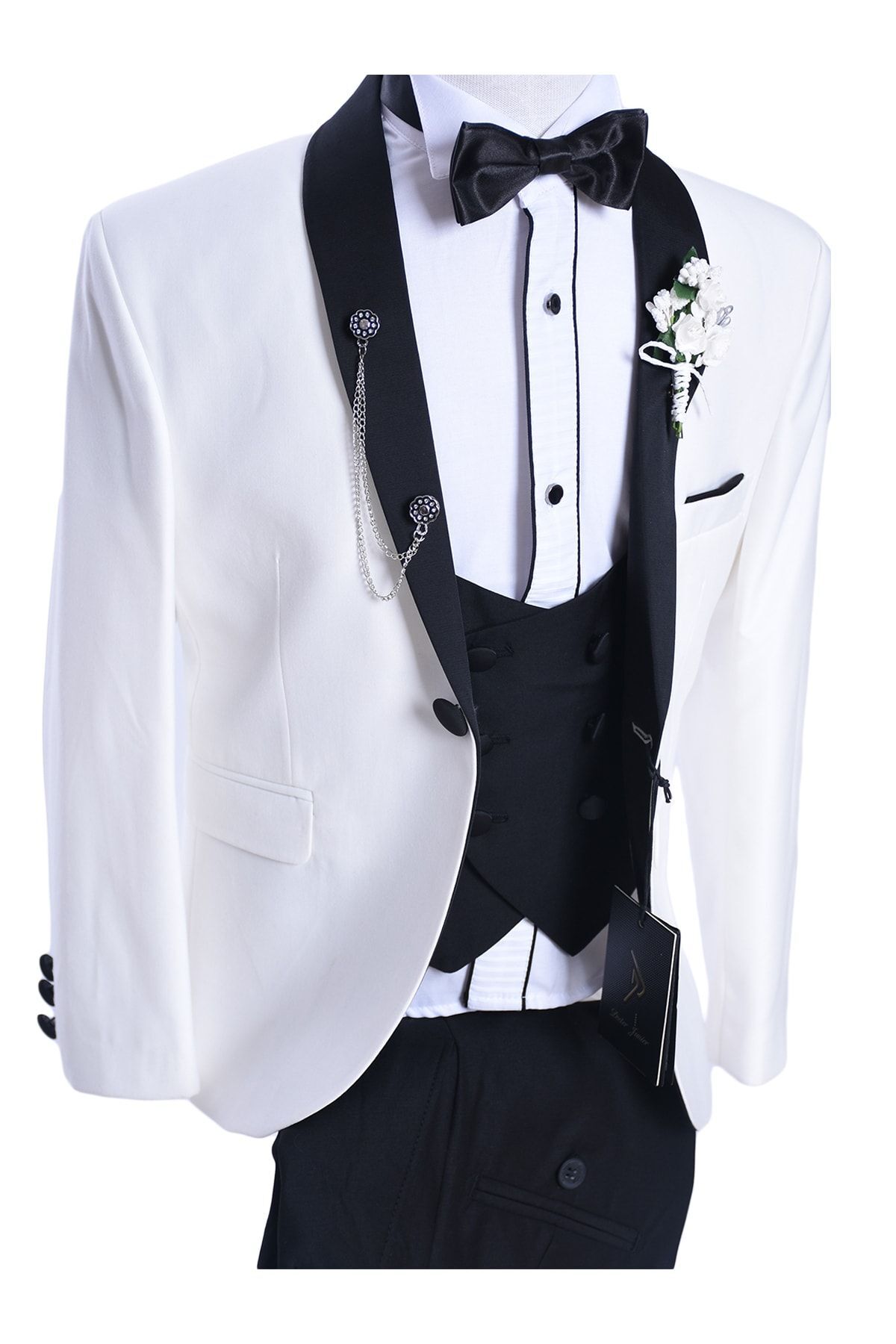 دکتر جونیور کت و شلوار تاکسیدو بچه گانه 8 تکه یقه برگردان مشکی