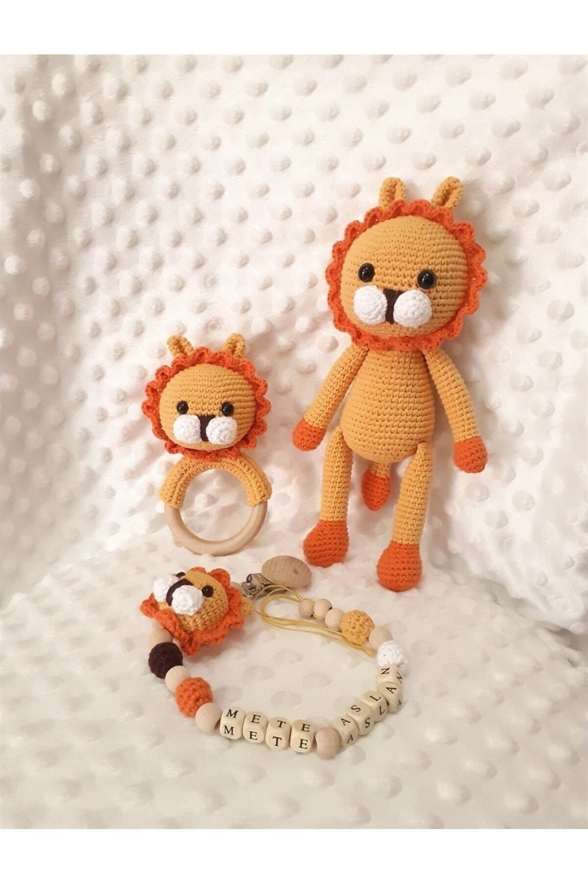 Genel Markalar Organik Oyuncak Aslan Çıngırak Set