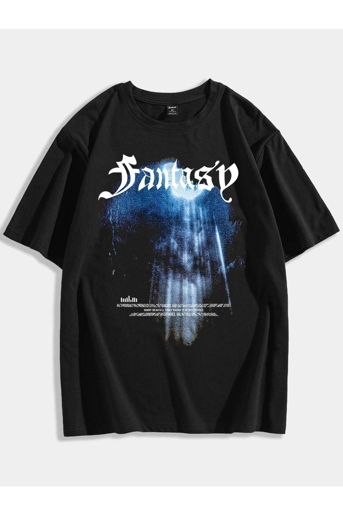 Mythologie Fantasy T shirt Black Printed Oversize Crew Neck Short Sleeve Trendyol