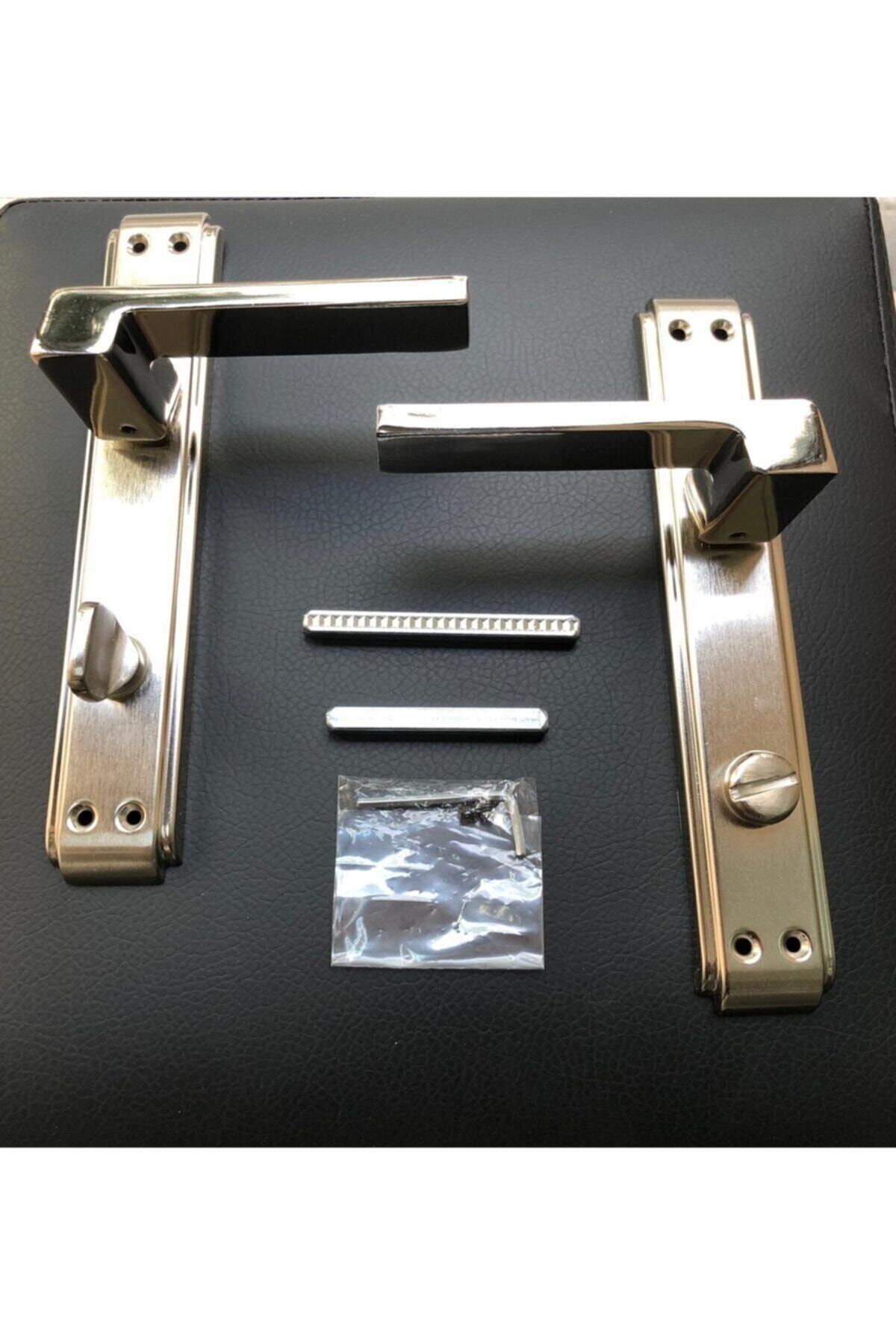 Sofuoğlu-Anka Mirrored WC Door Handle 1 Set Nickel - Satin / Please Notify Right or Left Direction 4