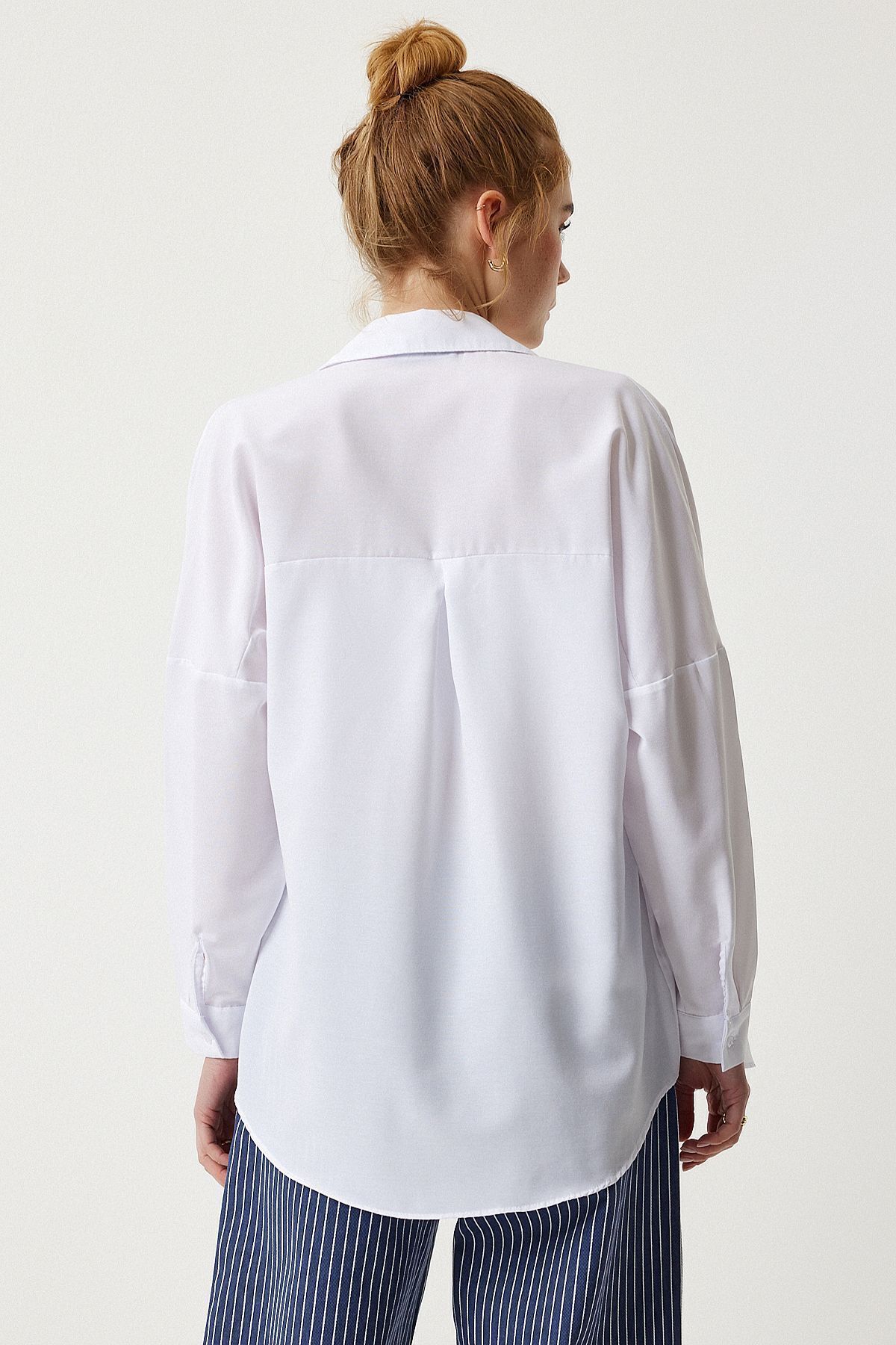 Oversize Basic Gömlek BEYAZ