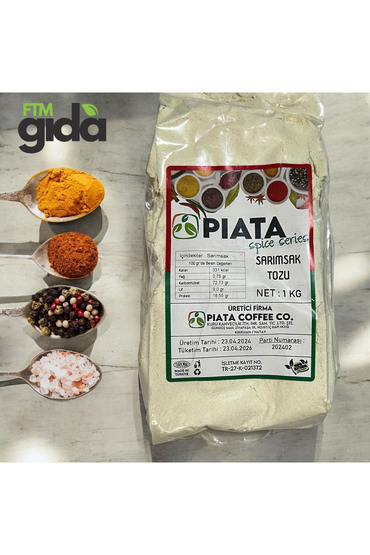 سایر ادویه ها زرد پودر سیر سری 1 کیلوگرم طبیعی و معطر piata