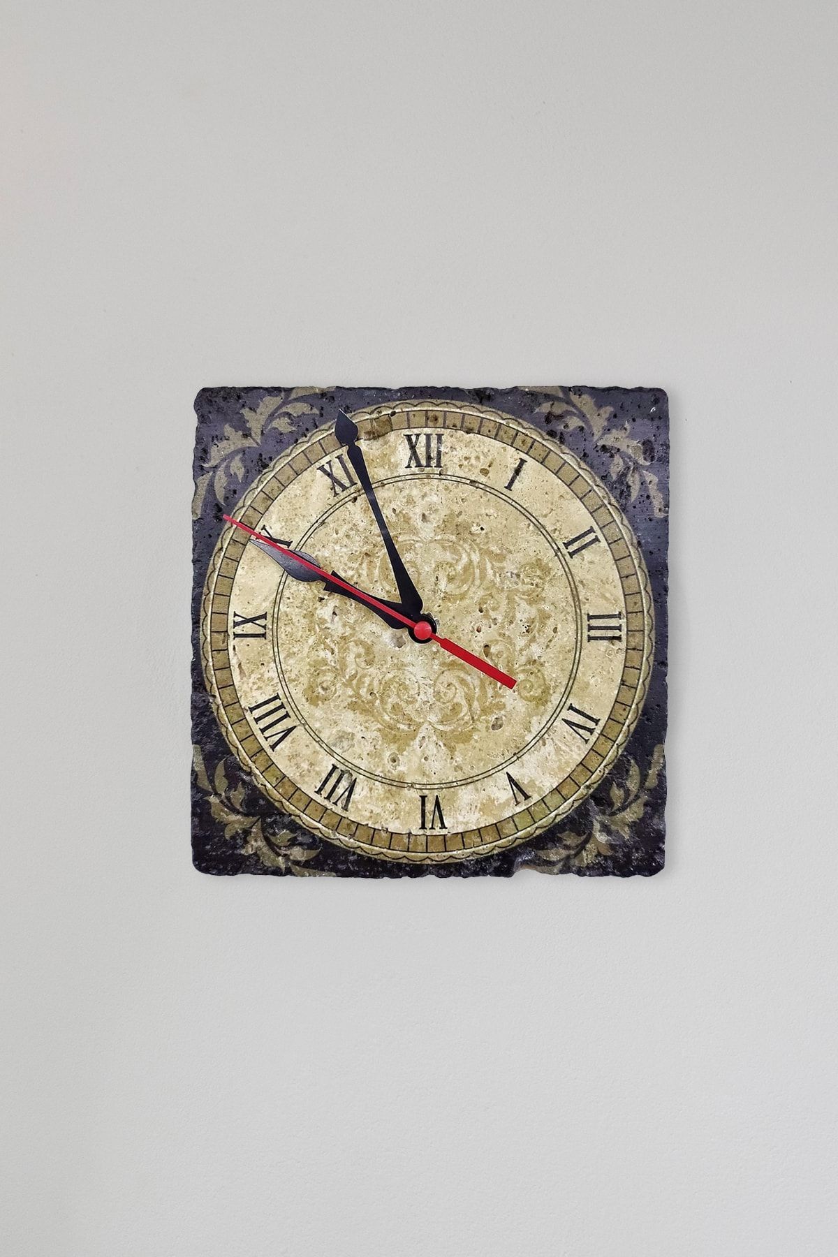 Natural Stone Wall Clock 20x20cm - 100% Natural Stone Handcrafted - Wall Decor - Table