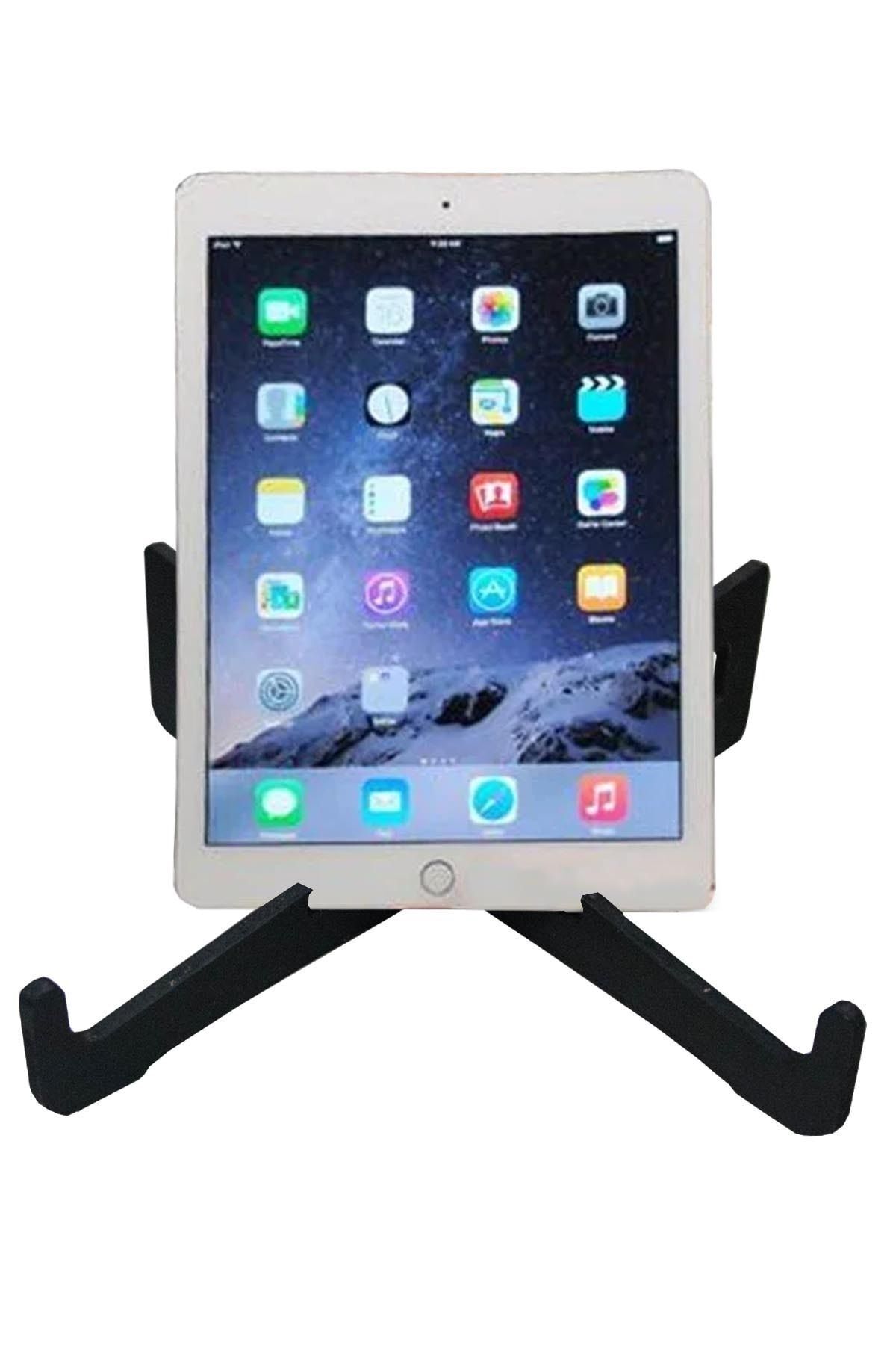 Taşınabilir Ahşap Laptop Standı Notebook Sehpası Telefon, Tablet Standı Siyah 4