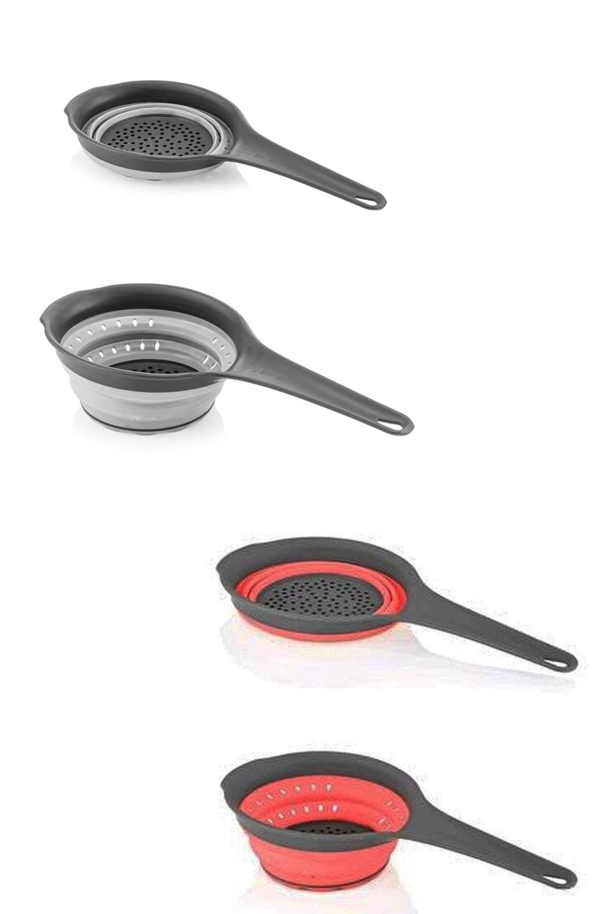 SİHİRLİ AYAKLAR-Accordion Strainer Double - with Handle and Foldable, Space-saving 1