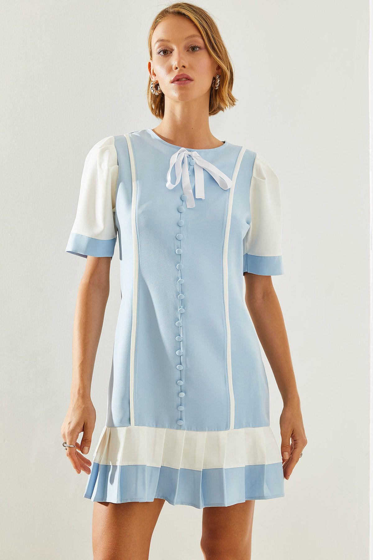 Bianco Lucci-Rochie de damă cu detaliu cu fundă și fermoar ascuns - 21192 60251644 1