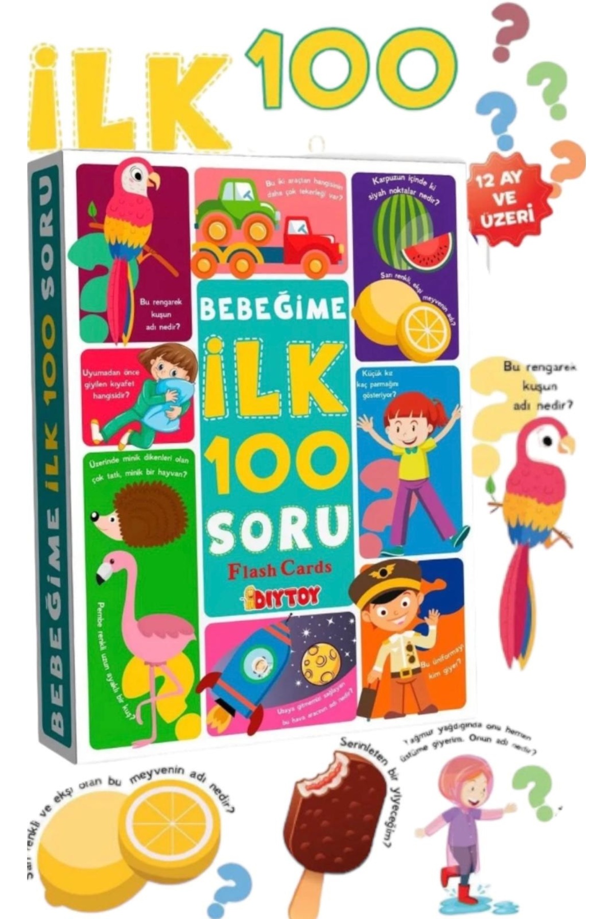 BEBEĞİME RESİMLİ ZEKA İLK 100 SORU EĞİTİM KART SET 72649