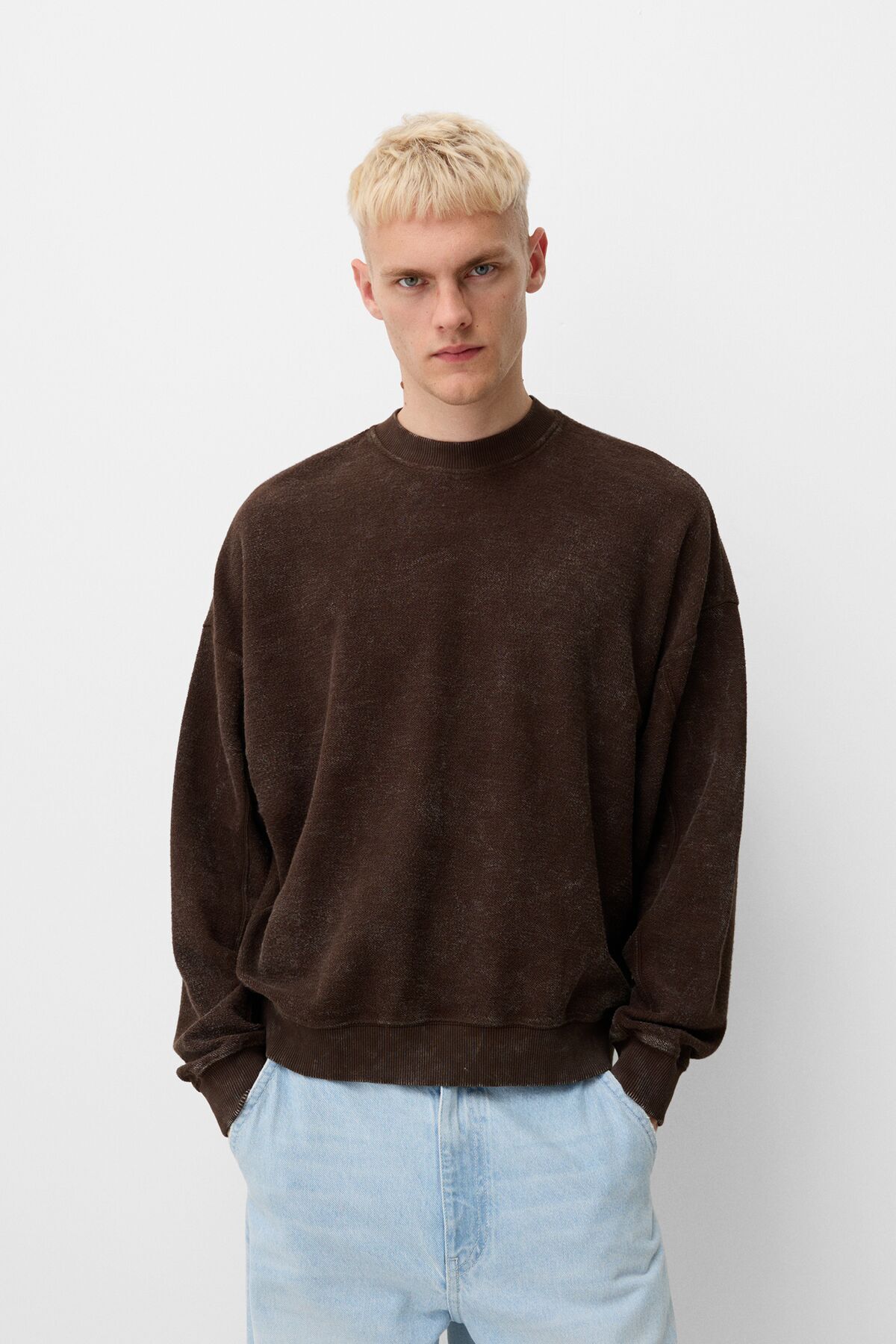 Bershka Uzun kollu soluk efektli sweatshirt Fiyat Yorumlar Trendyol