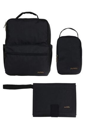 PUREDU Siyah Bebek Bakım Çanta Seti - Midnight