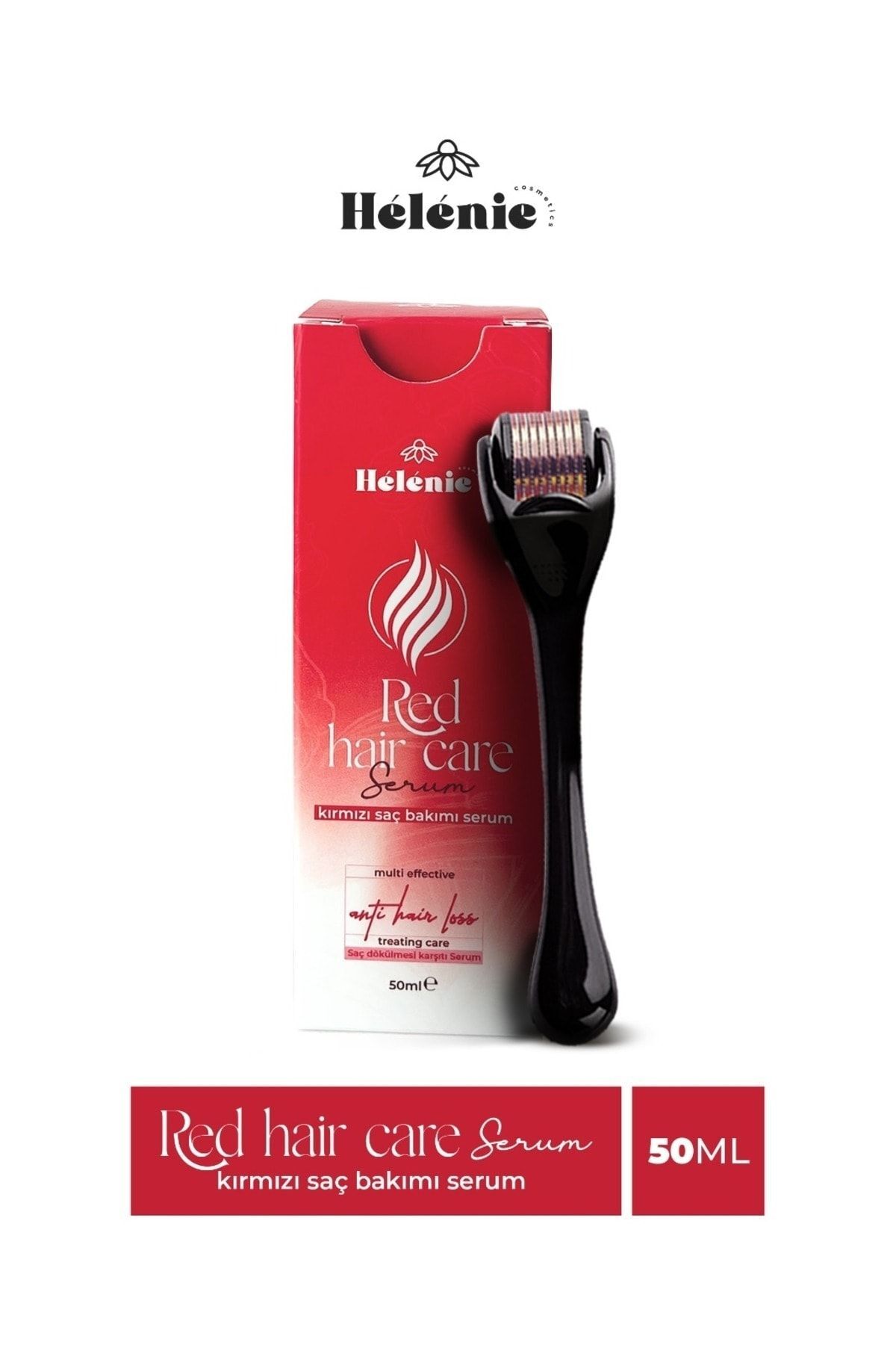 Helenie Kırmızı Saç ve Sakal Çıkartıcı Bakım Serumu 50 ml + Dermaroller 0,5mm — HCS005 — تصویر 3 از 6