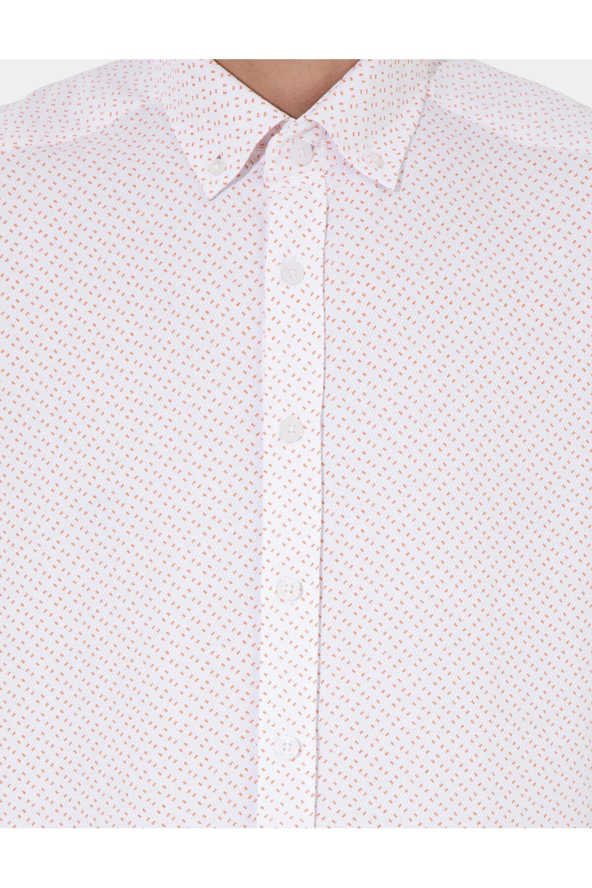 پیراهن مردانه نارنجی پیرکاردین | G021SZ004.000.1369596.VR051 اورجینال - تصویر 6