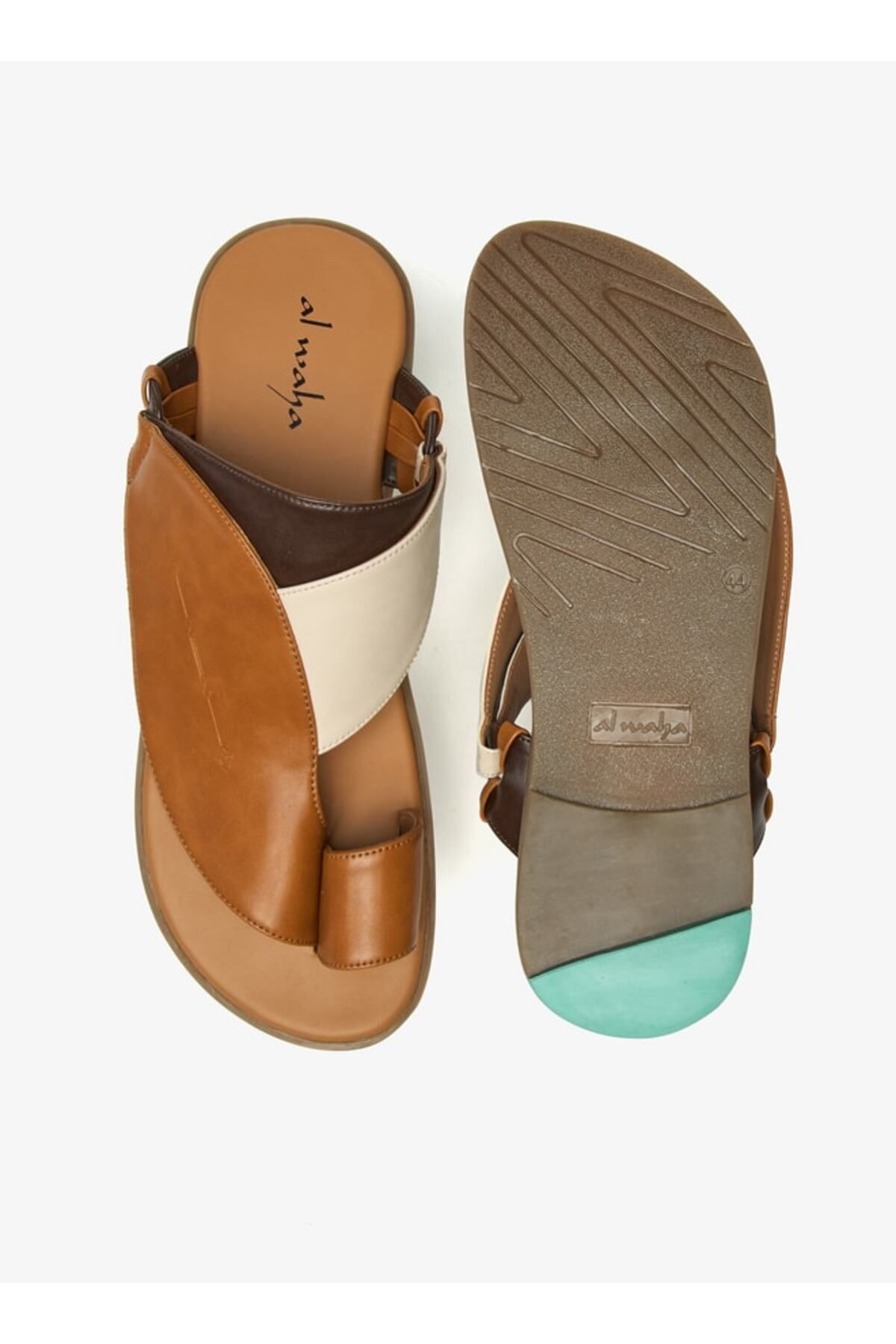 Al Waha-Colourblock Slip-On Arabic Sandals with Toe Loop Detail 4