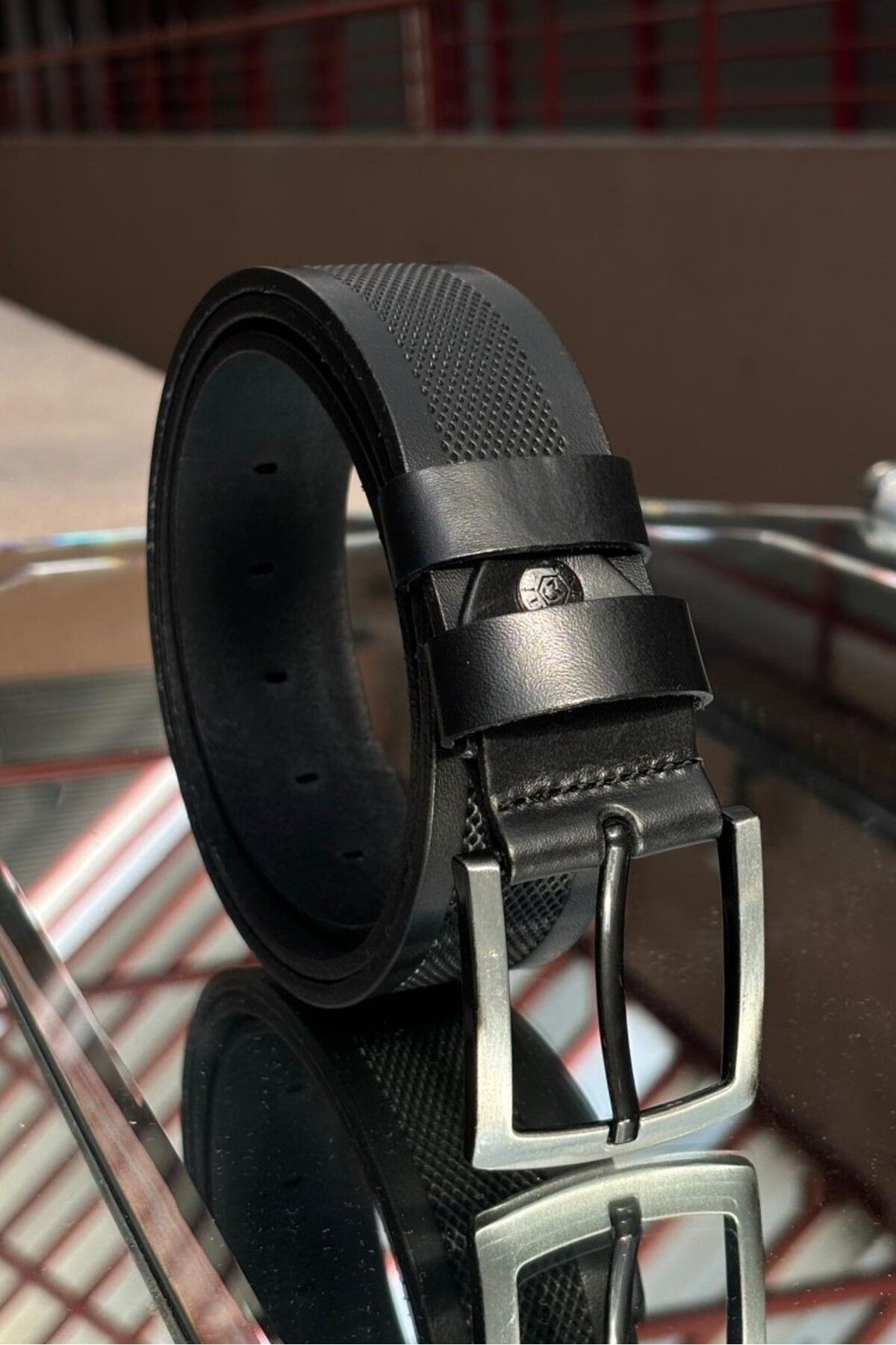 inpool-Men's Old Money Culture Classic-Sport Belt - 100% Leather Black KMR07 2