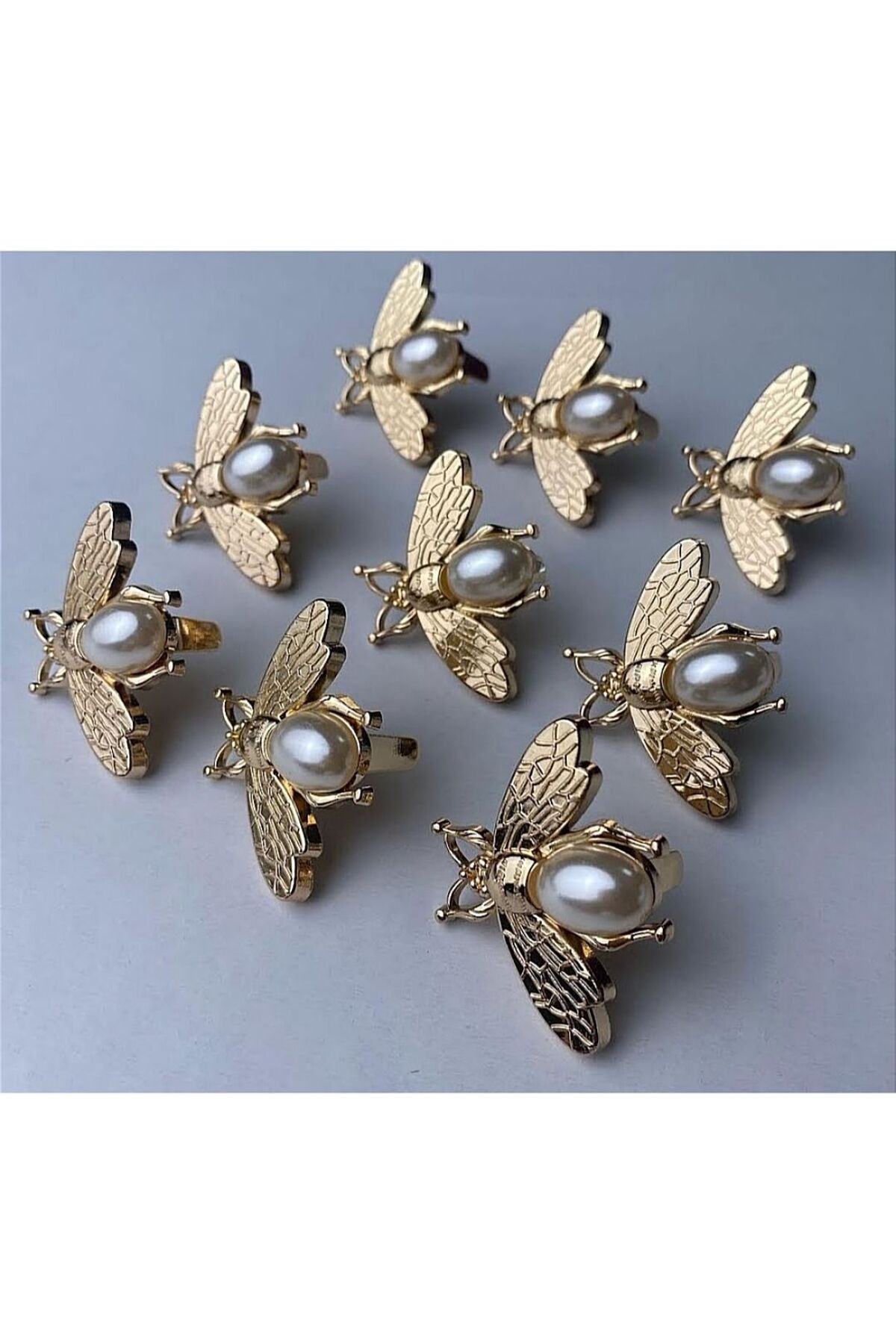 FastHobiMalzeme Metal İncili Arı Çanta Süsü (1ad)