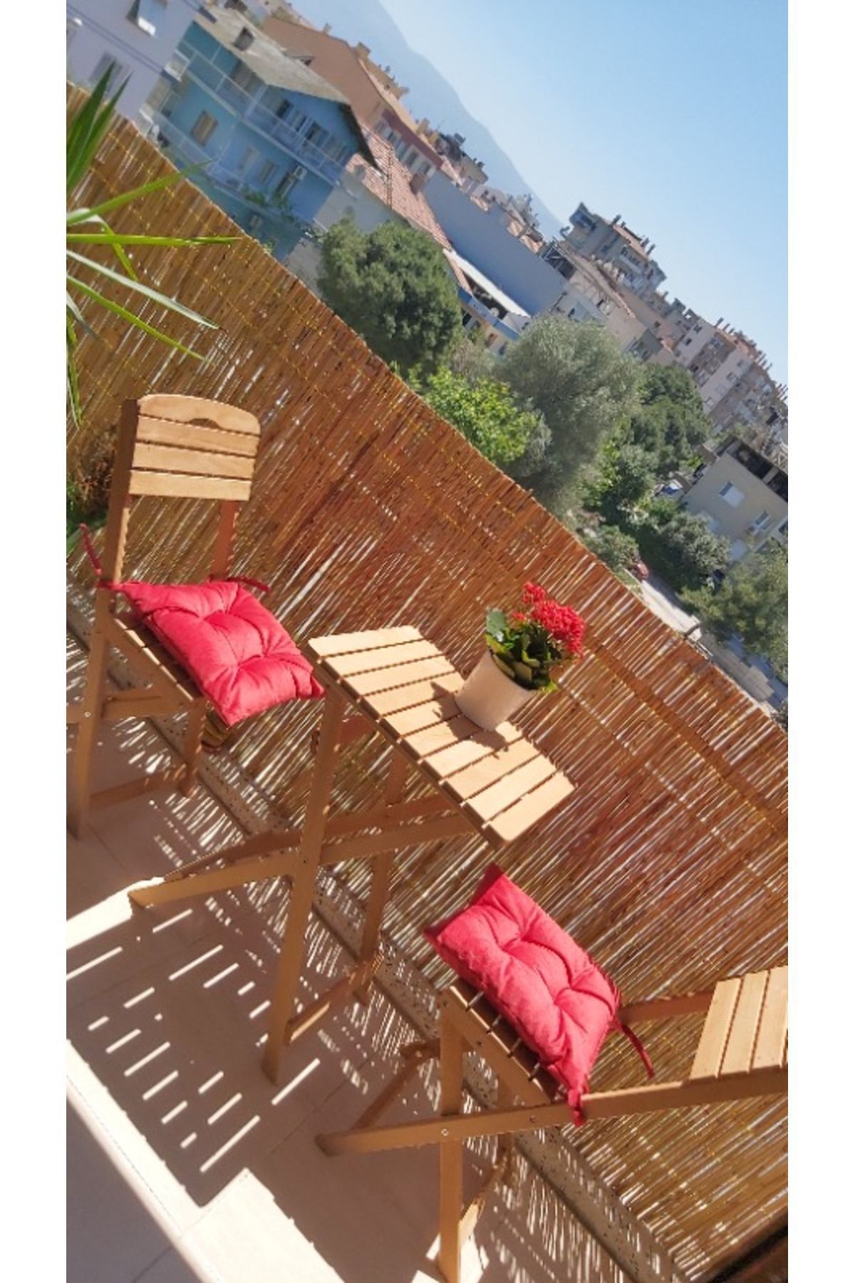 Bambu yükseklik 80 cmx 5 m Saz Kamış Hasır Bahçe Çiti Gölgelik Balkon Çiti 7