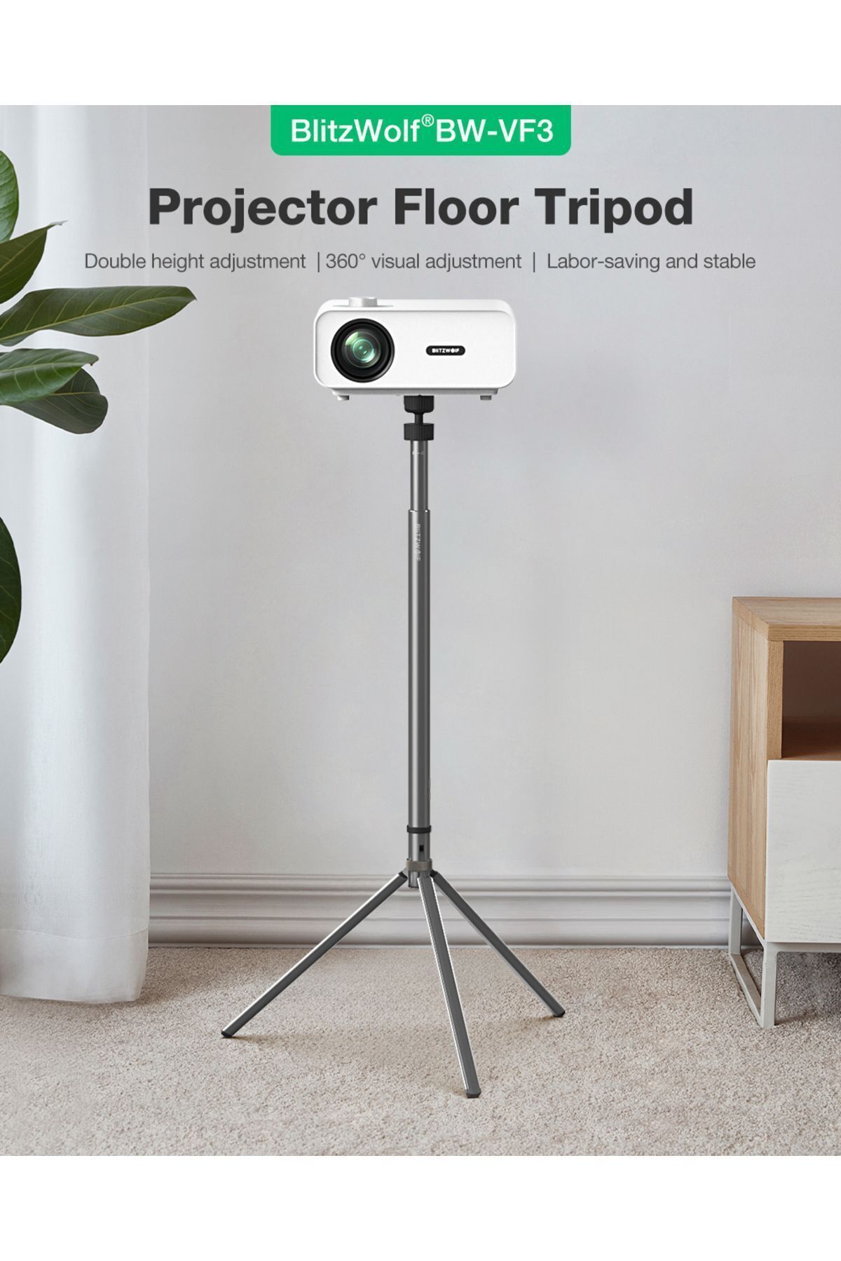 BlitzWolf-BW-VF3 Projection Hanger Stand Tripod 360° 10 KG Carrying Universal Projector Input Compatible 6