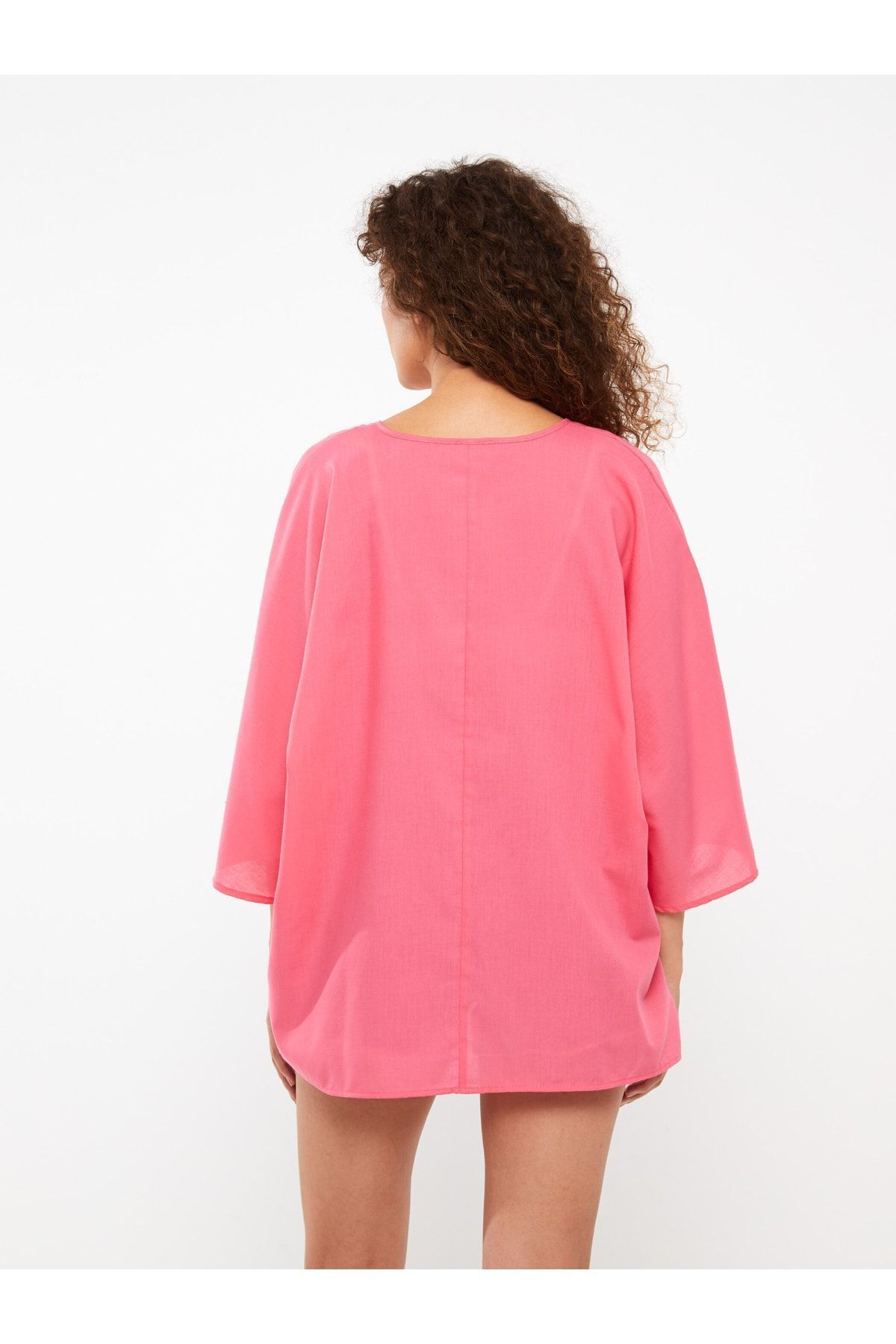 Lcw Eco Şal Yaka Düz Poplin Kadın Kimono