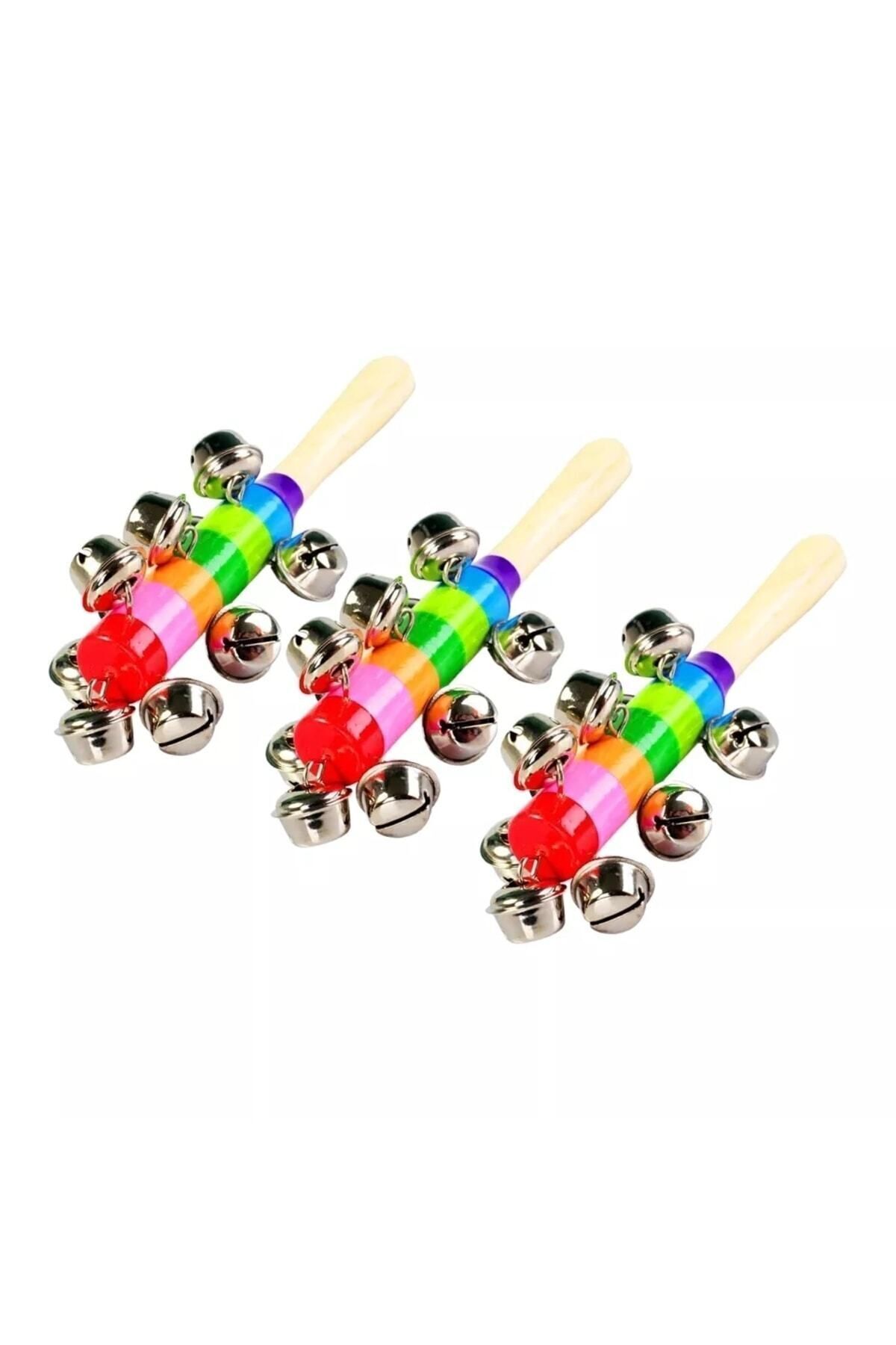 Circle Toys 3 Adet Ahşap Zilli Çıngırak Marakas fotoğrafı 2 (önizleme)