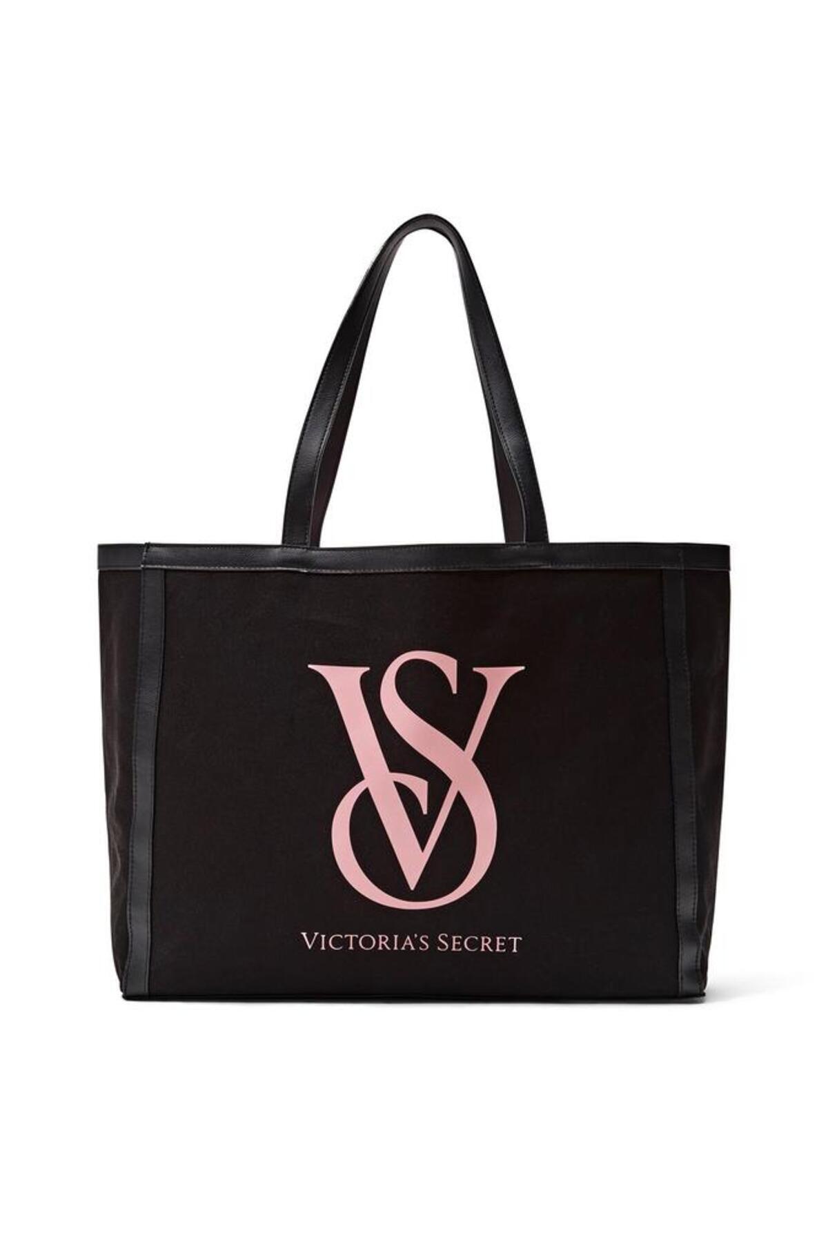 Victoria's Secret Victoria Logolu Siyah Tote Çanta - Plaj ve