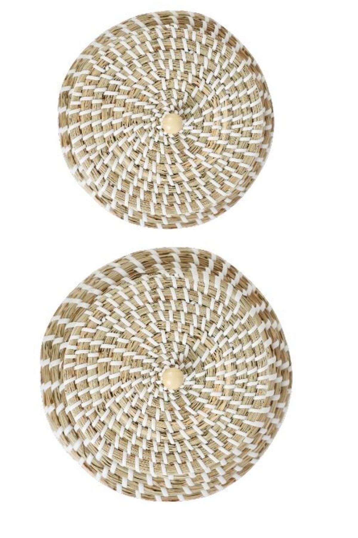 KANCAEV-Box, Wicker, Round with lid, Large, Diameter: 22cm. Load:15cm. 4