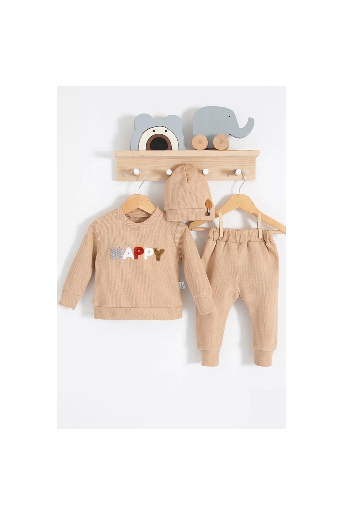 Happy Embroidered 2-Piece Cotton Baby Boy Set