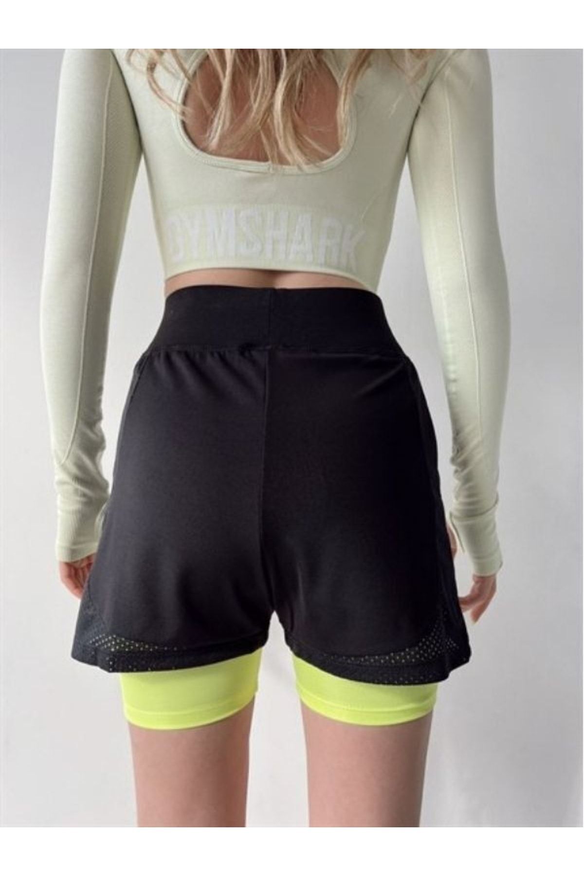 moda bizimle-Pantaloni scurți de baie din plasă Femei 2