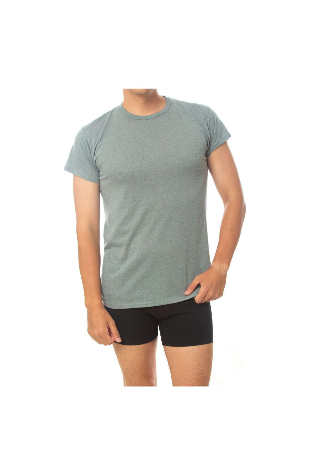 10Pcs Air Force Gray Color Short Sleeve Round Collared Paid Recruit Soldier Set Cotton Undershirt