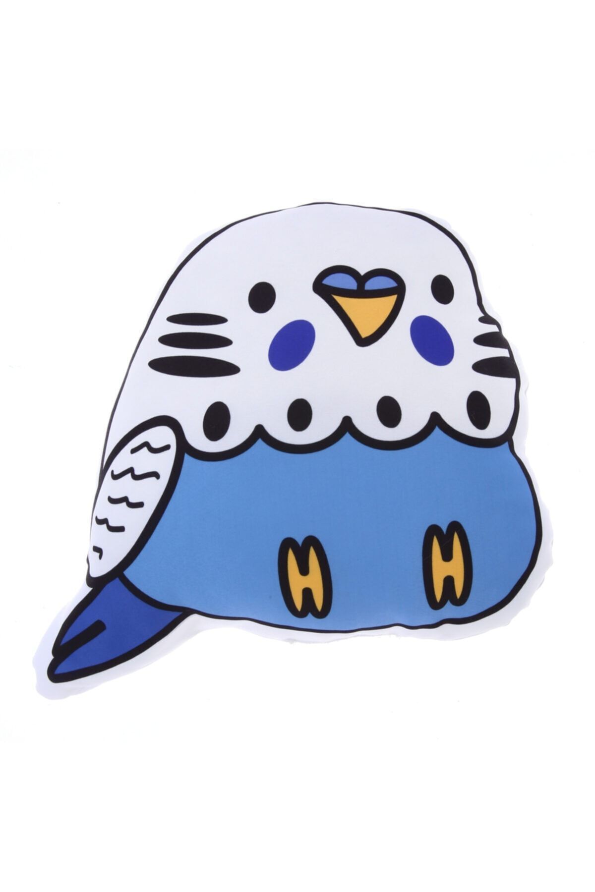 Kuşarkadaşım Muhabbet Kuşu 3 Boyutlu Yastık Kuşlu Hediye Beyaz-açık Mavi