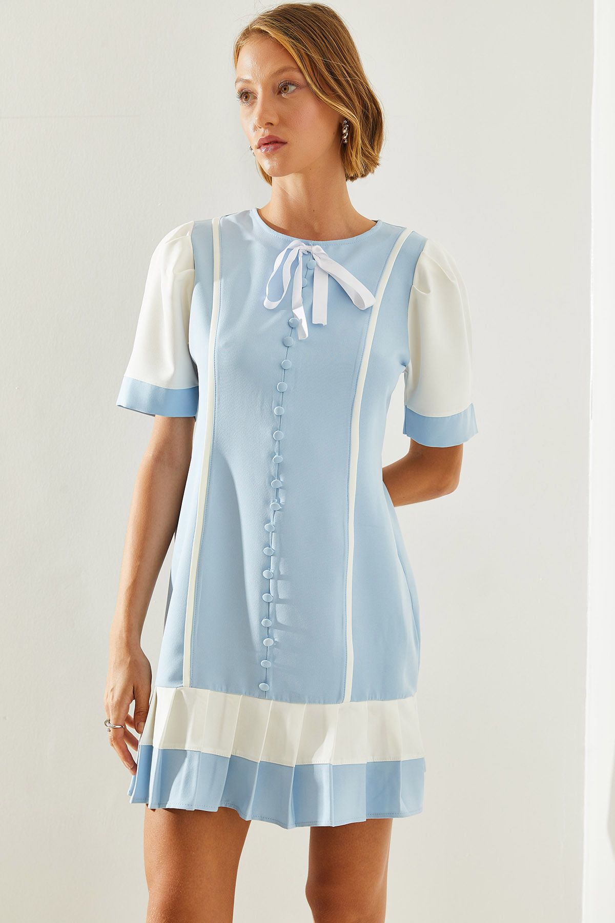 Bianco Lucci-Rochie de damă cu detaliu cu fundă și fermoar ascuns - 21192 60251644 5