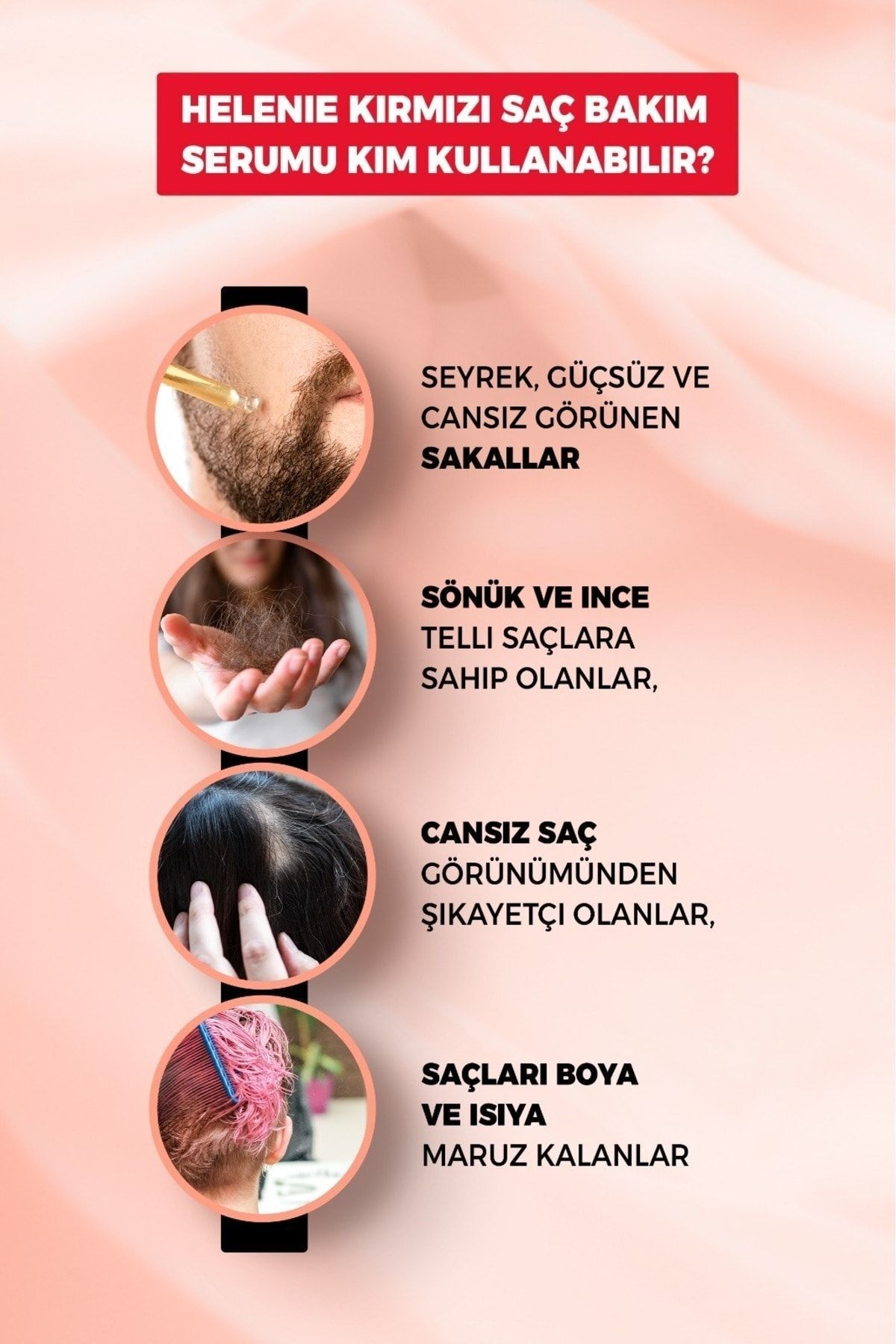Helenie Kırmızı Saç ve Sakal Çıkartıcı Bakım Serumu 50 ml + Dermaroller 0,5mm — HCS005 — تصویر 5 از 6