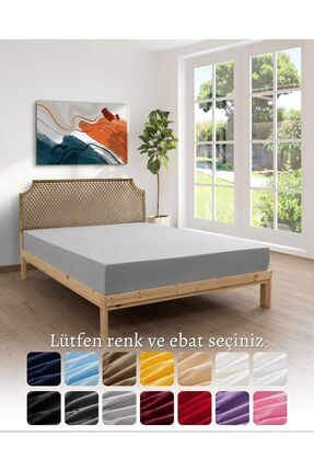 MODELHOME Gri Renkli %100 Pamuklu Penye Kumaşından Tek/çift Kişilik Lastikli ...
