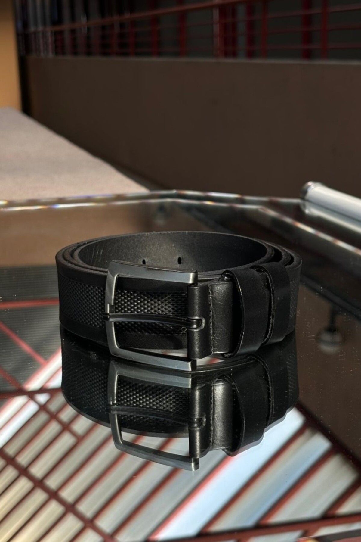 inpool-Men's Old Money Culture Classic-Sport Belt - 100% Leather Black KMR07 4