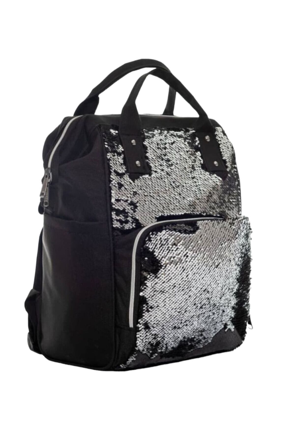 Genel Markalar Siyah Pul Payetli Bebek Bakım Çantası Anne Bebek Sırt Çantası Modelleri Bebek Doğum Çantası fotoğrafı 4 (önizleme)