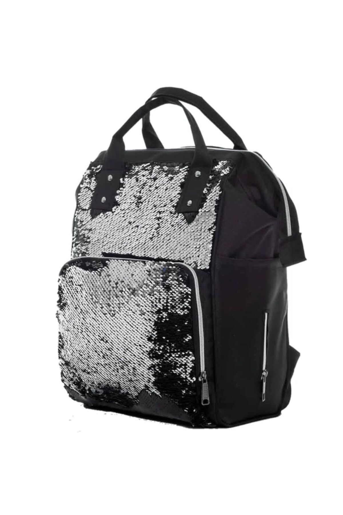Genel Markalar Siyah Pul Payetli Bebek Bakım Çantası Anne Bebek Sırt Çantası Modelleri Bebek Doğum Çantası fotoğrafı 6 (önizleme)