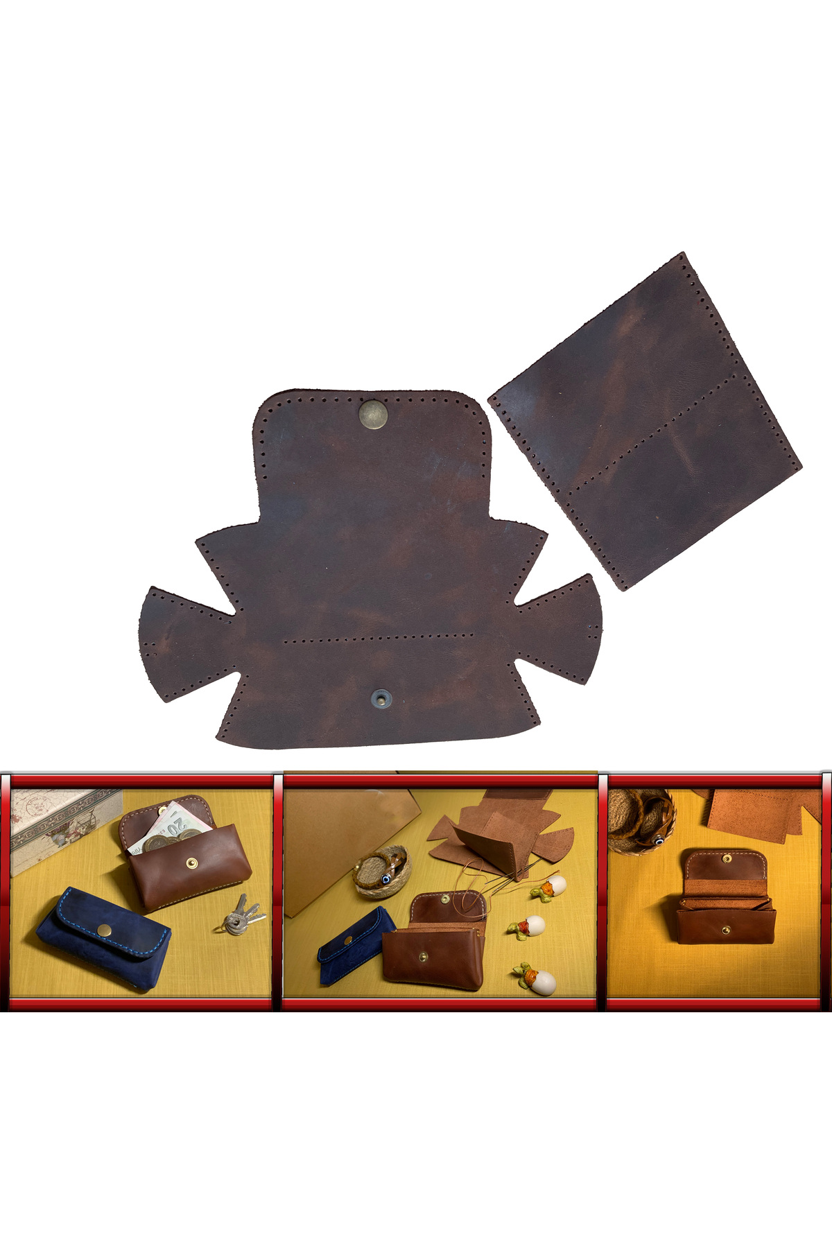 DIY Ready Cut Piece Leather Crazy Leather For Making Small Women Wallet