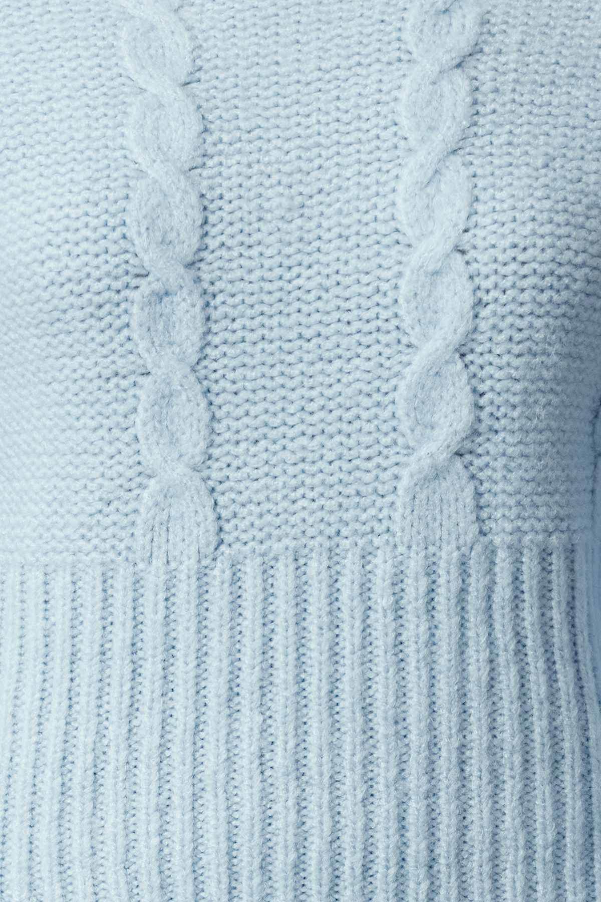 Trendyol Collection Jasnoniebieski sweter z dzianiny z okrągłym dekoltem - dzianina szczegółowa TWOAW25KZ00174