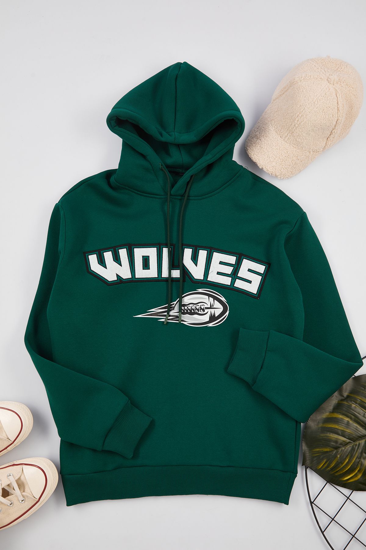 trendyol-man-mens-green-slogan-long-oversize
