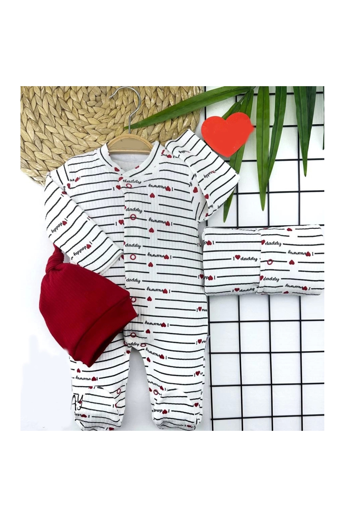 3-6-9-12 Months Long Sleeve Baby Girl and Boy Rompers with Snap Fastener Hat