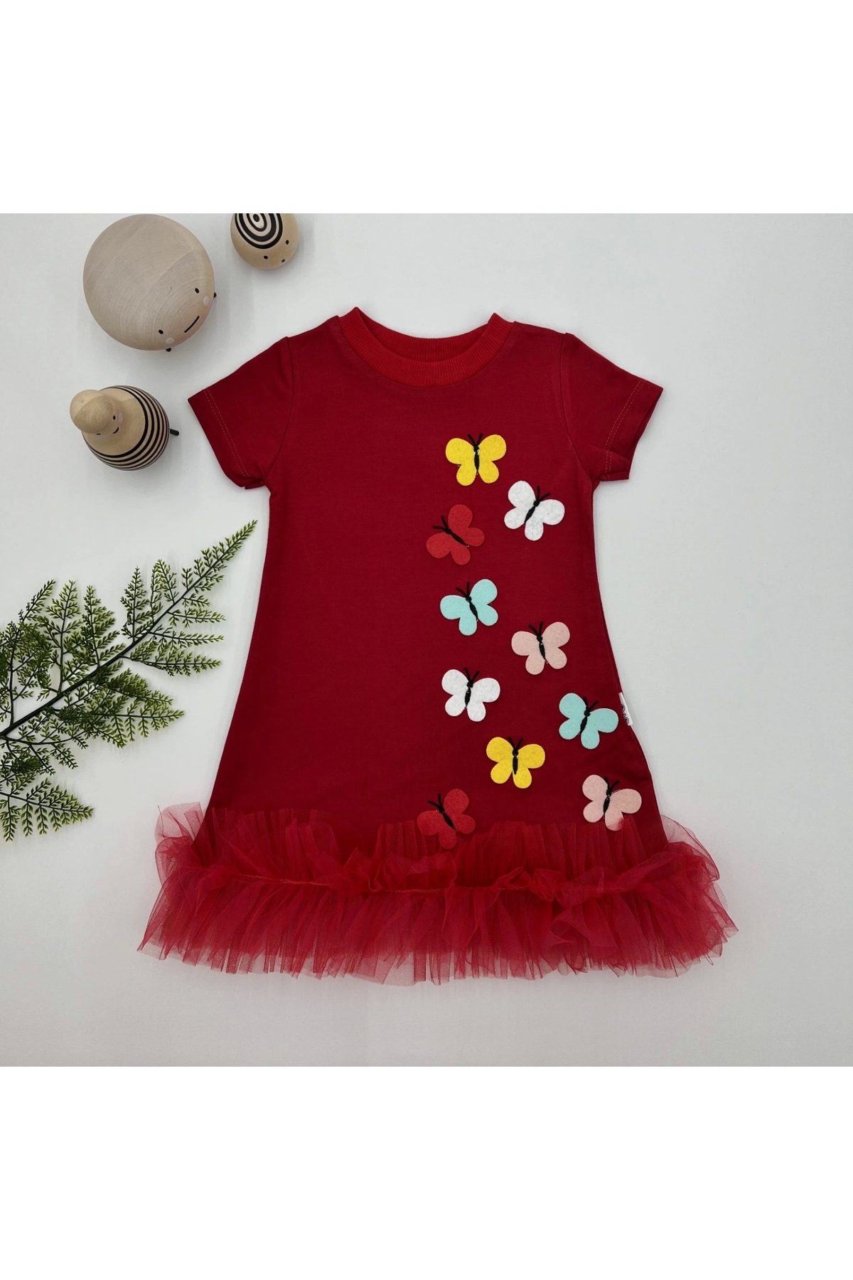 1-2-3 Years Old Colorful Butterflies Embroidered Skirt Gilet Children's Dress
