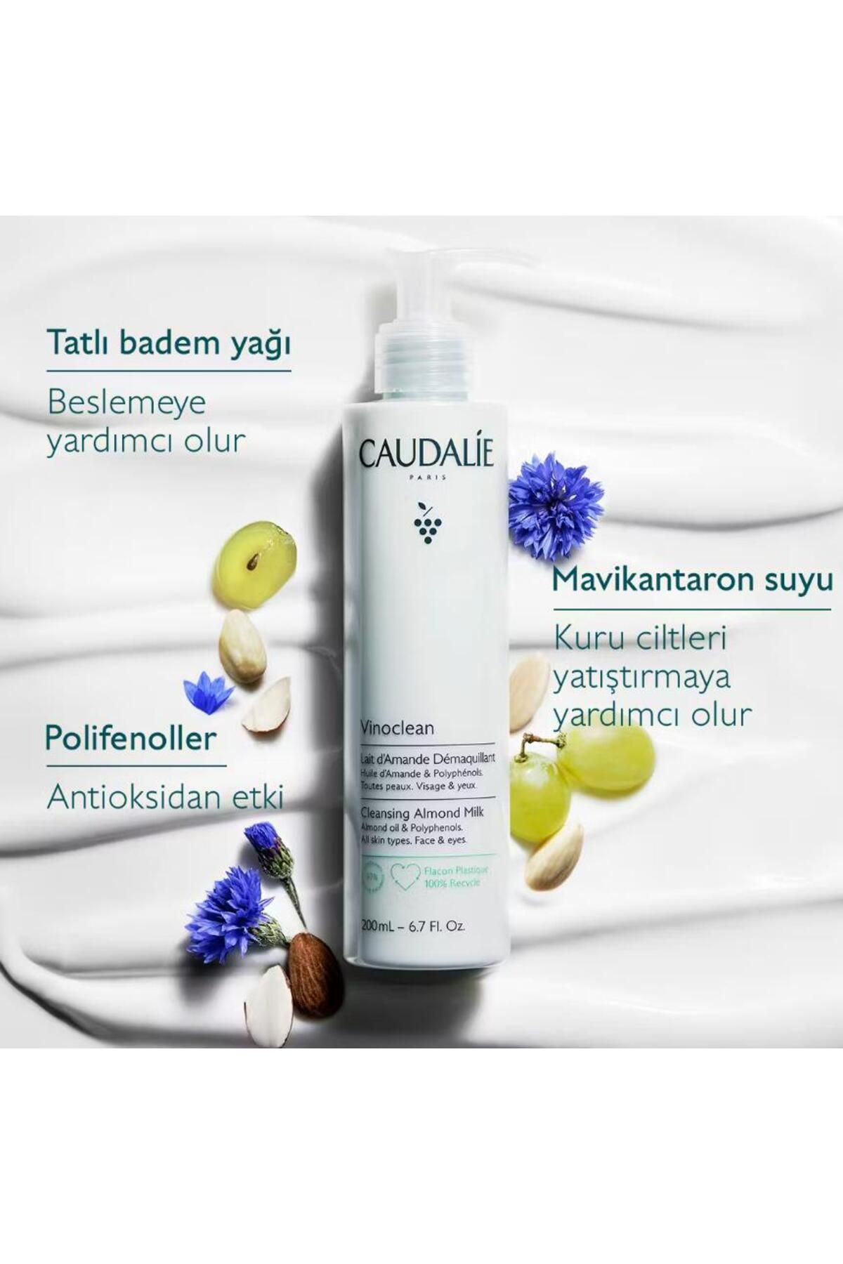 شیر پاک کننده روغن بادام وینوکلین 200 میلی لیتر Caudalie