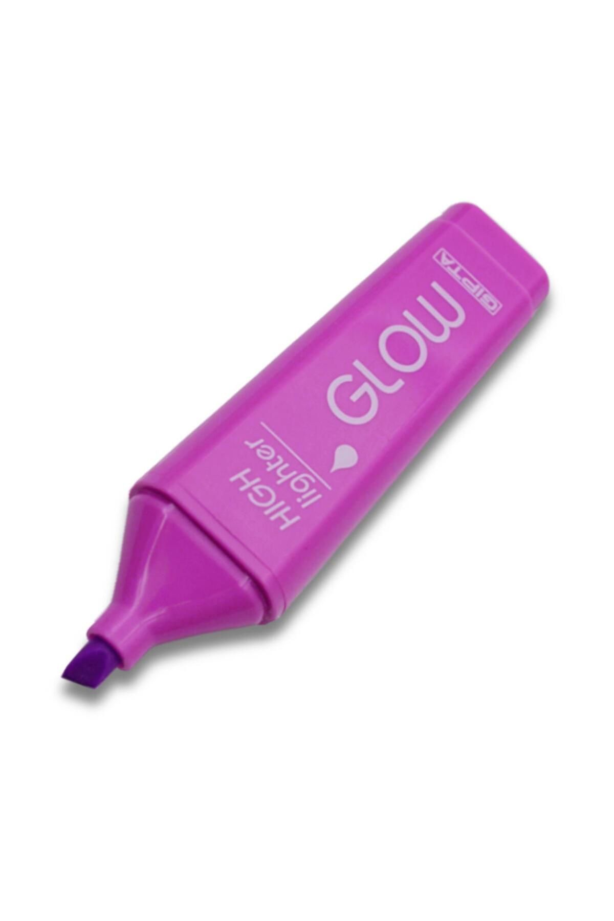 Gıpta-Neon Purple Highlighter Glow Pen - Cut Point, 10 Pieces 2