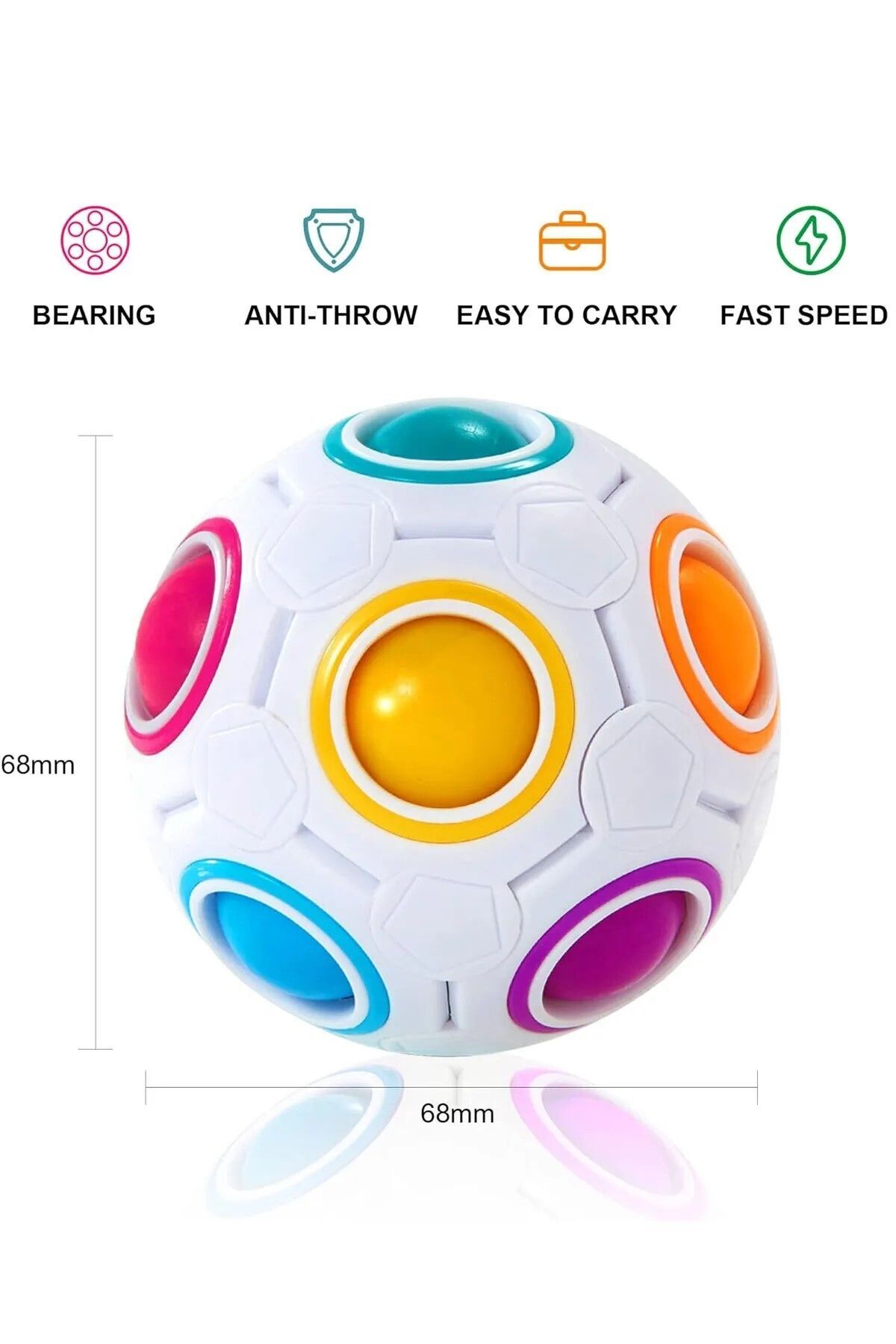 رنگین‌کمان جادویی – پازل و توپ مکعبی سرعت، سرگرمی و تسکین‌دهنده استرس