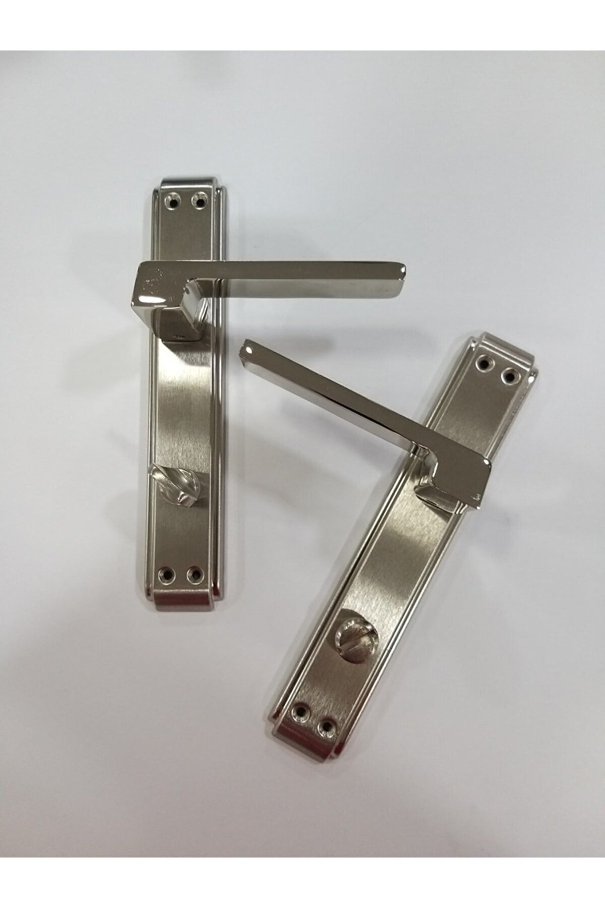 Sofuoğlu-Anka Mirrored WC Door Handle 1 Set Nickel - Satin / Please Notify Right or Left Direction 2