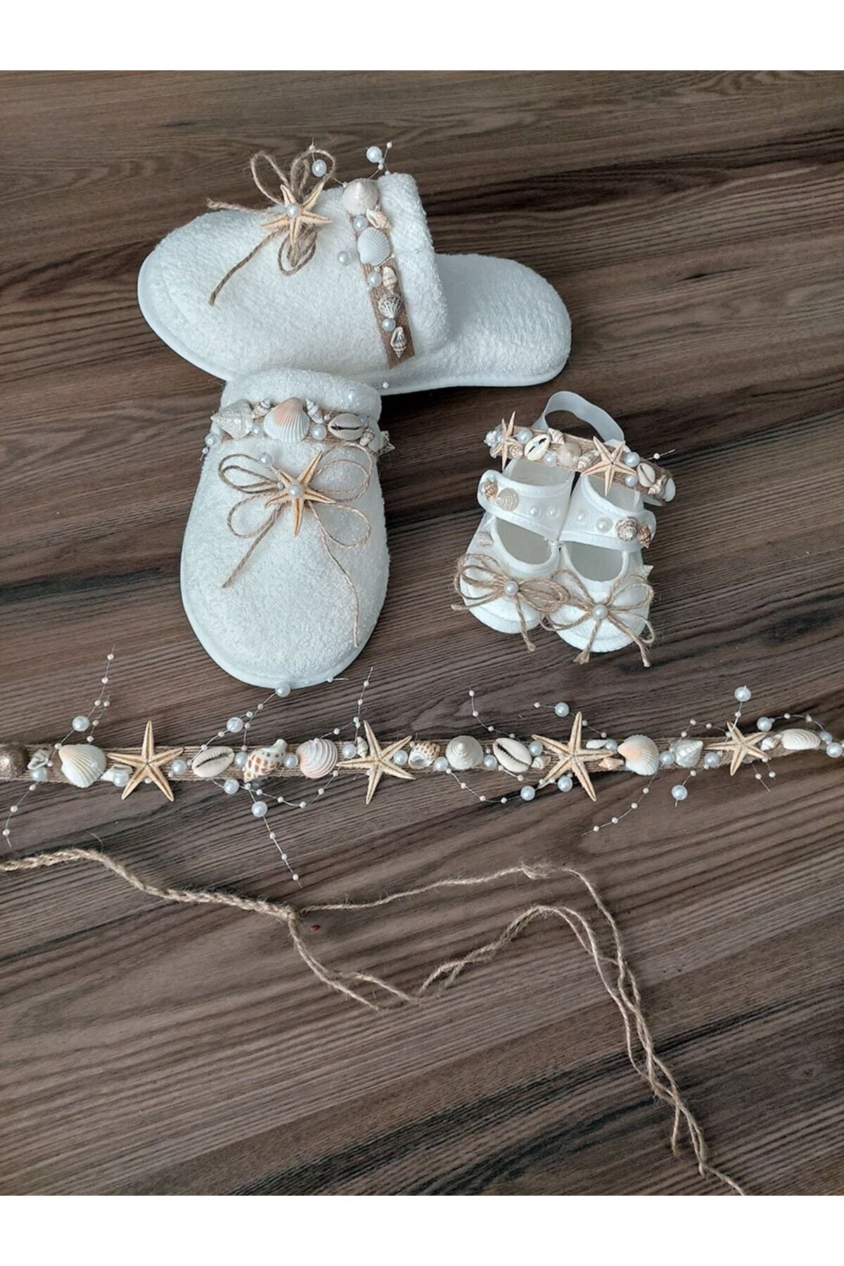 htk butik Anne Bebek Seti Lohusa Seti Lohusa Terlik Lohusa Tacı Bebek Tacı fotoğrafı 6 (önizleme)