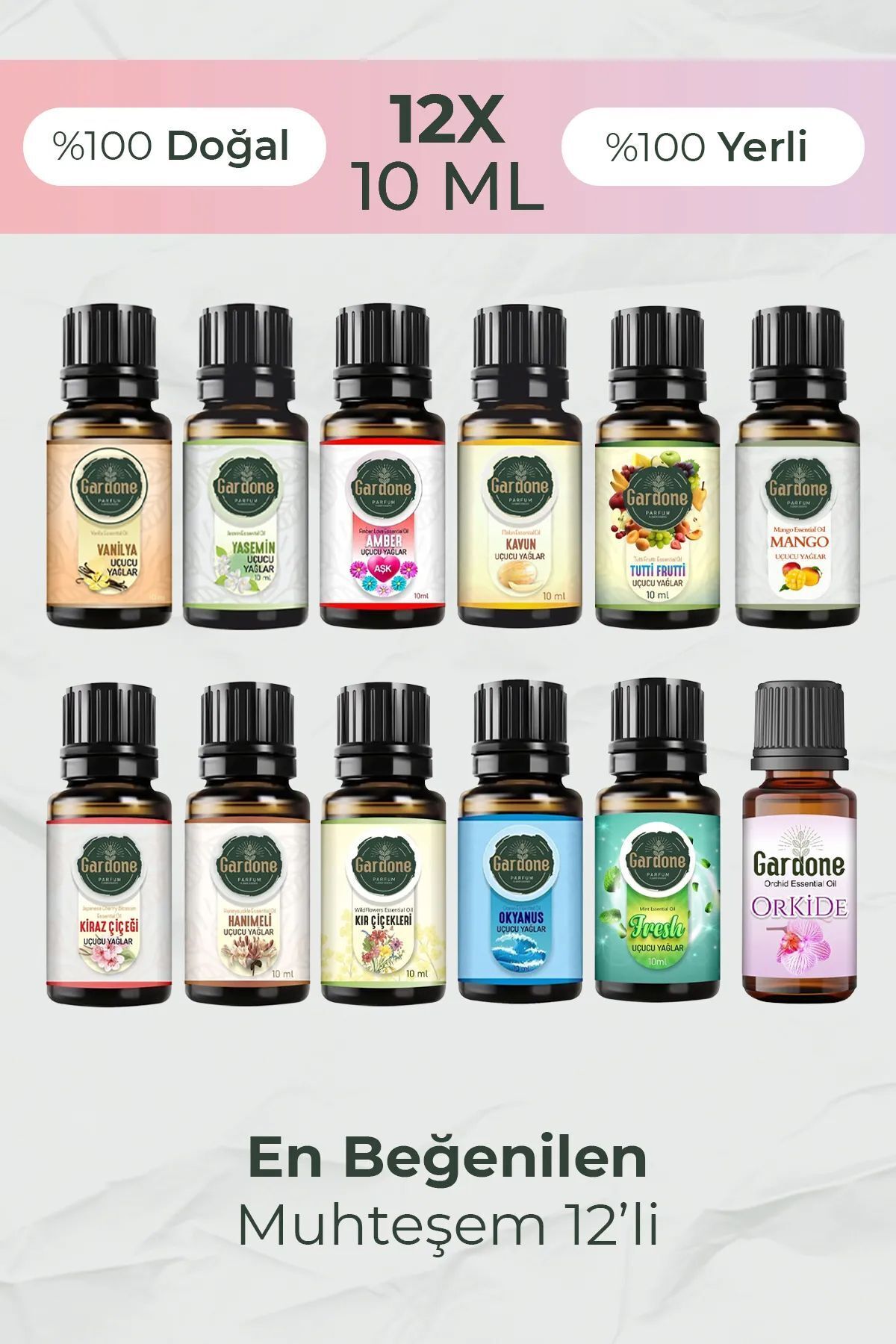 Gardone 12'li Uçucu Buhurdanlık Yağı Difizör Esans Hava Nemlendirici Sihirlli Küre Kokusu Oda Kokusu 12x10ml