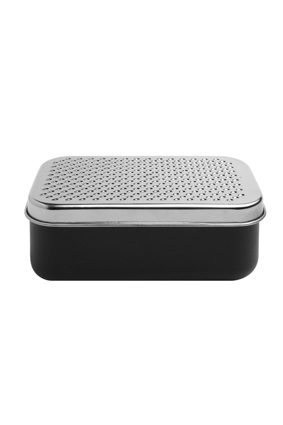Kitchen Design Lab-Rectangular Black Grater with Chamber and Storage Container, Grater with 2 Blades 11 Cm 2