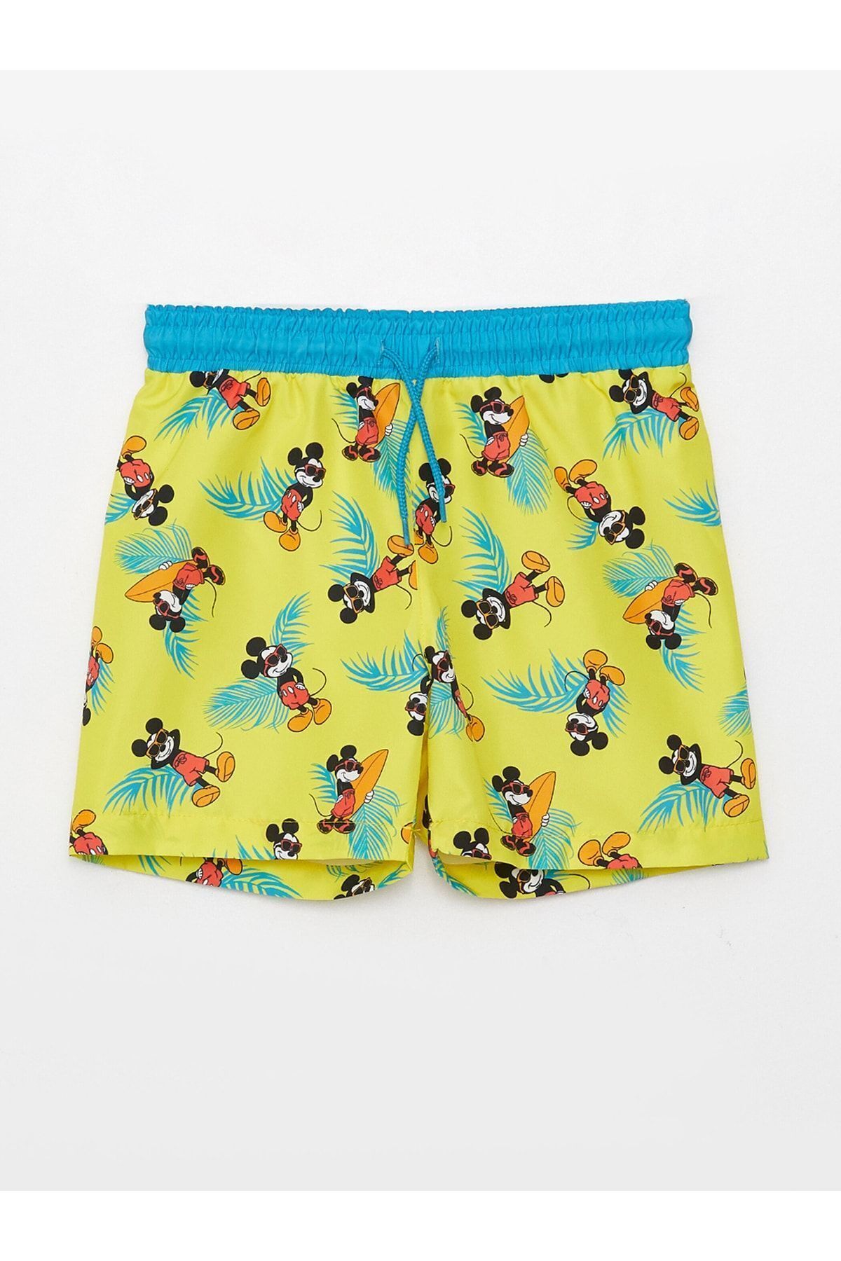 LC Waikiki-Schnelltrocknende Badeshorts für Jungen mit Mickey-Mouse-Aufdruck und elastischem Bund 1